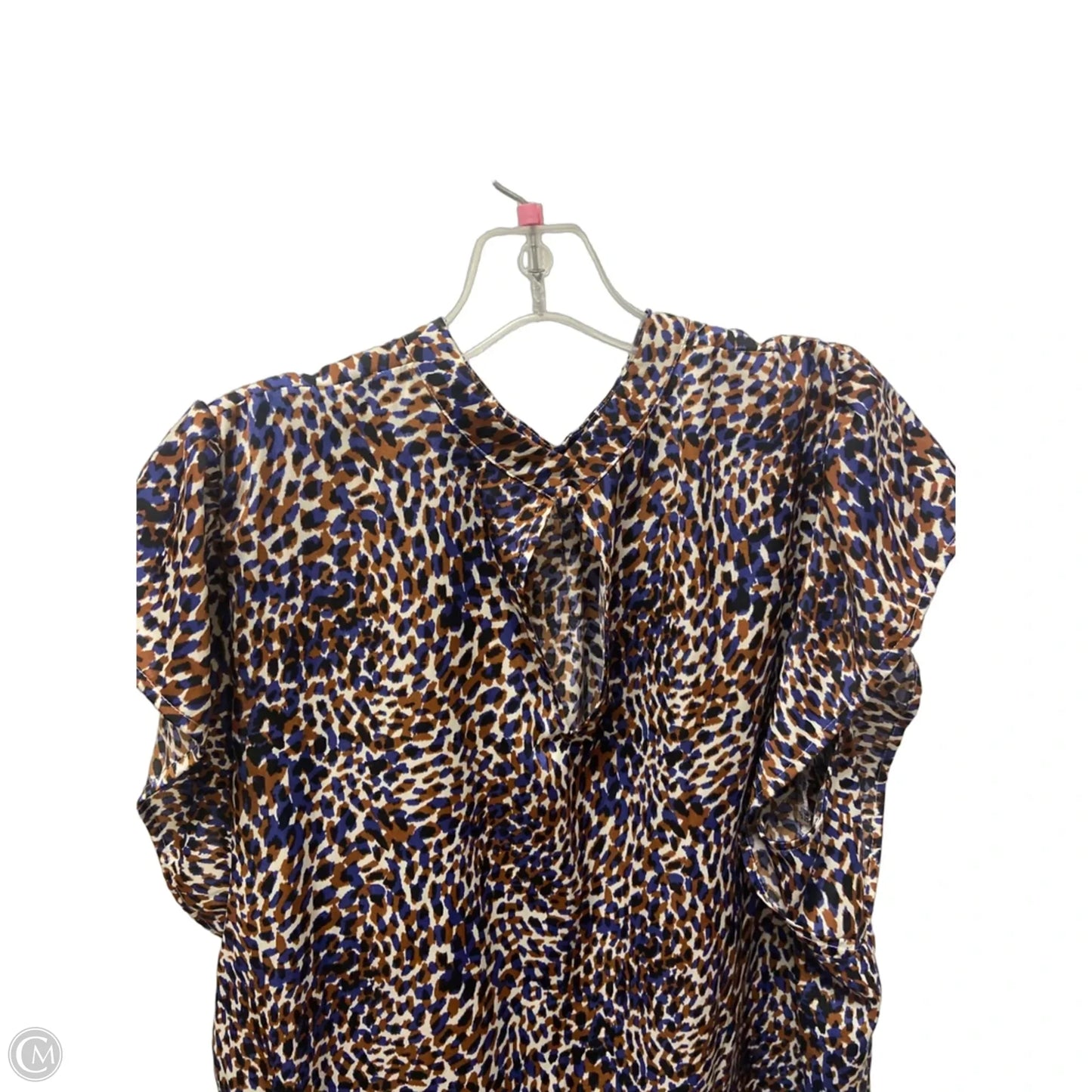 Top Short Sleeve By Nine West In Blue & Brown, Size: 1x