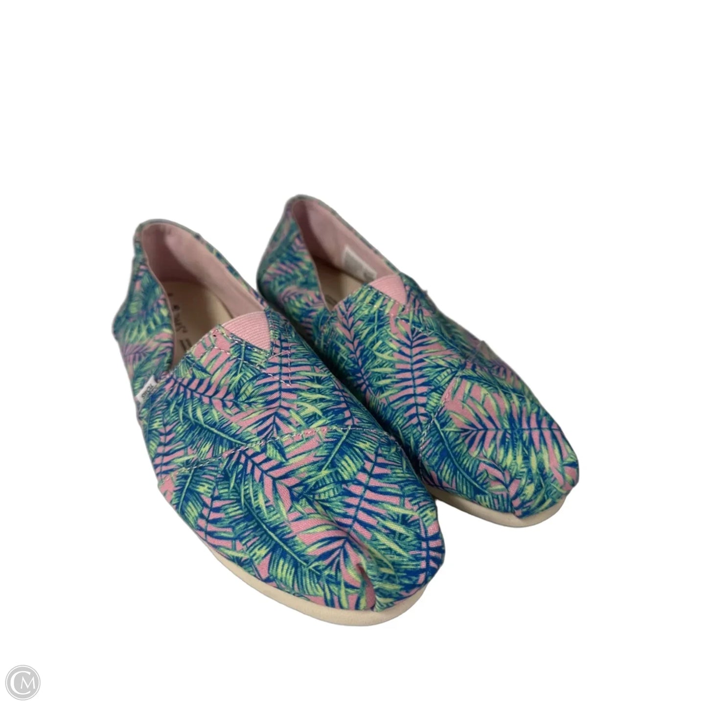 Shoes Flats By Toms In Green & Pink, Size: 7.5