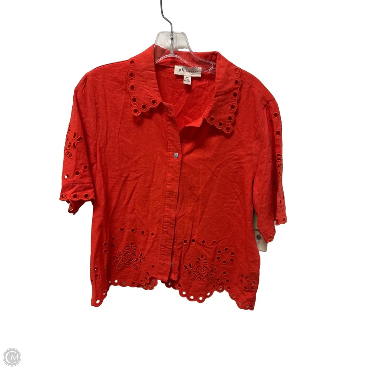 Top Short Sleeve By Philosophy In Red, Size: Xl