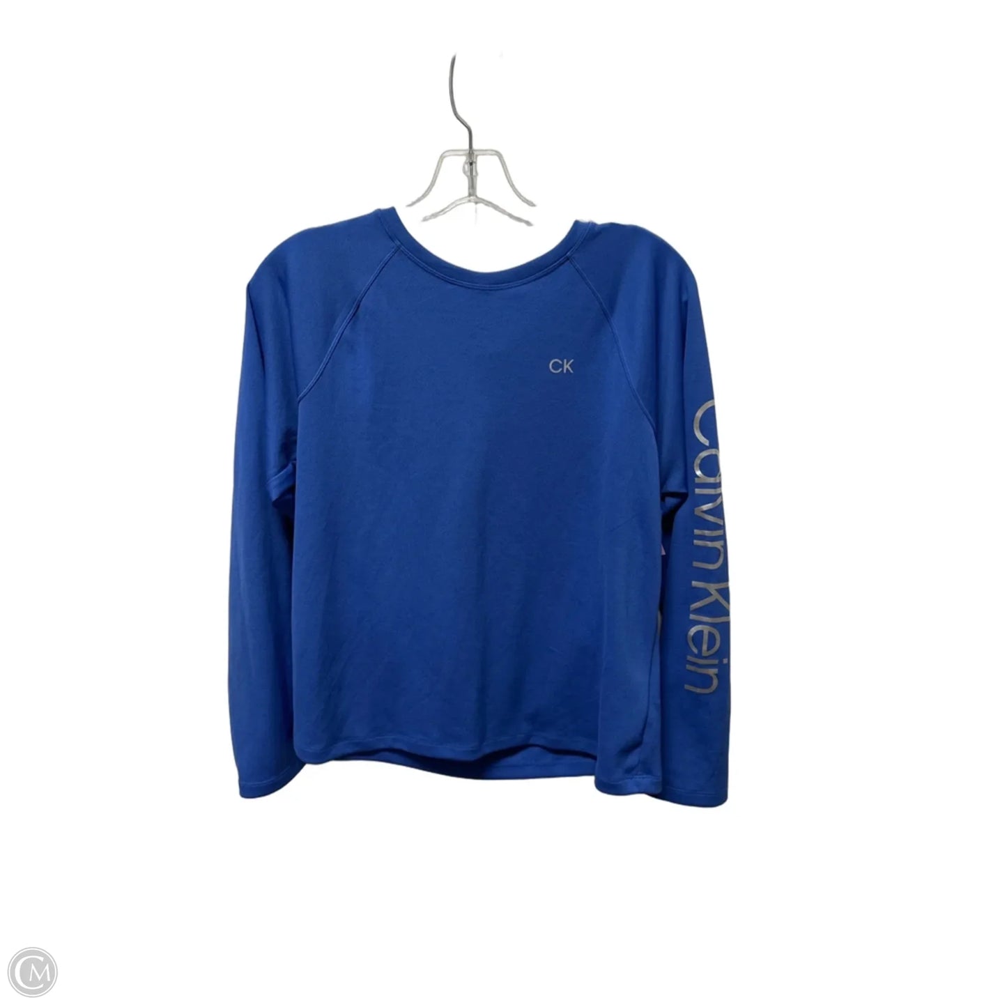 Athletic Top Long Sleeve Crewneck By Calvin Klein In Blue, Size: M