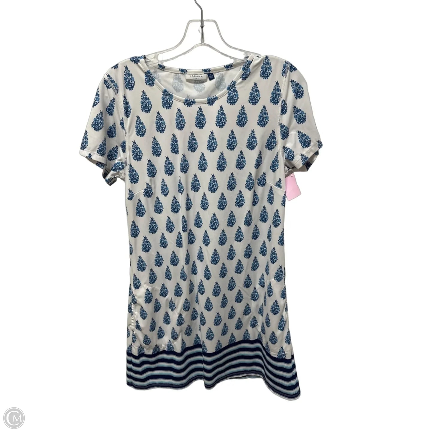 Dress Casual Short By Cabana Life In Blue & White, Size: L