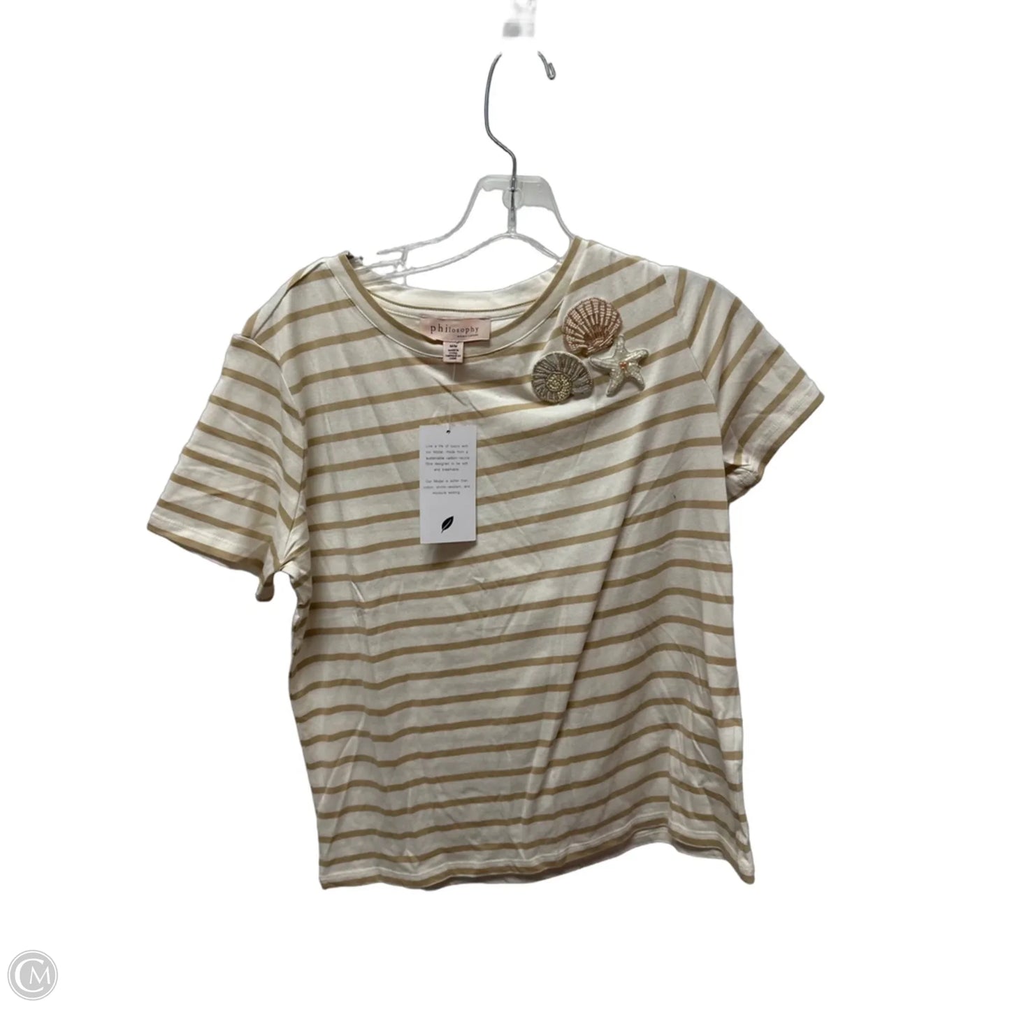 Top Short Sleeve By Philosophy In Striped Pattern, Size: M