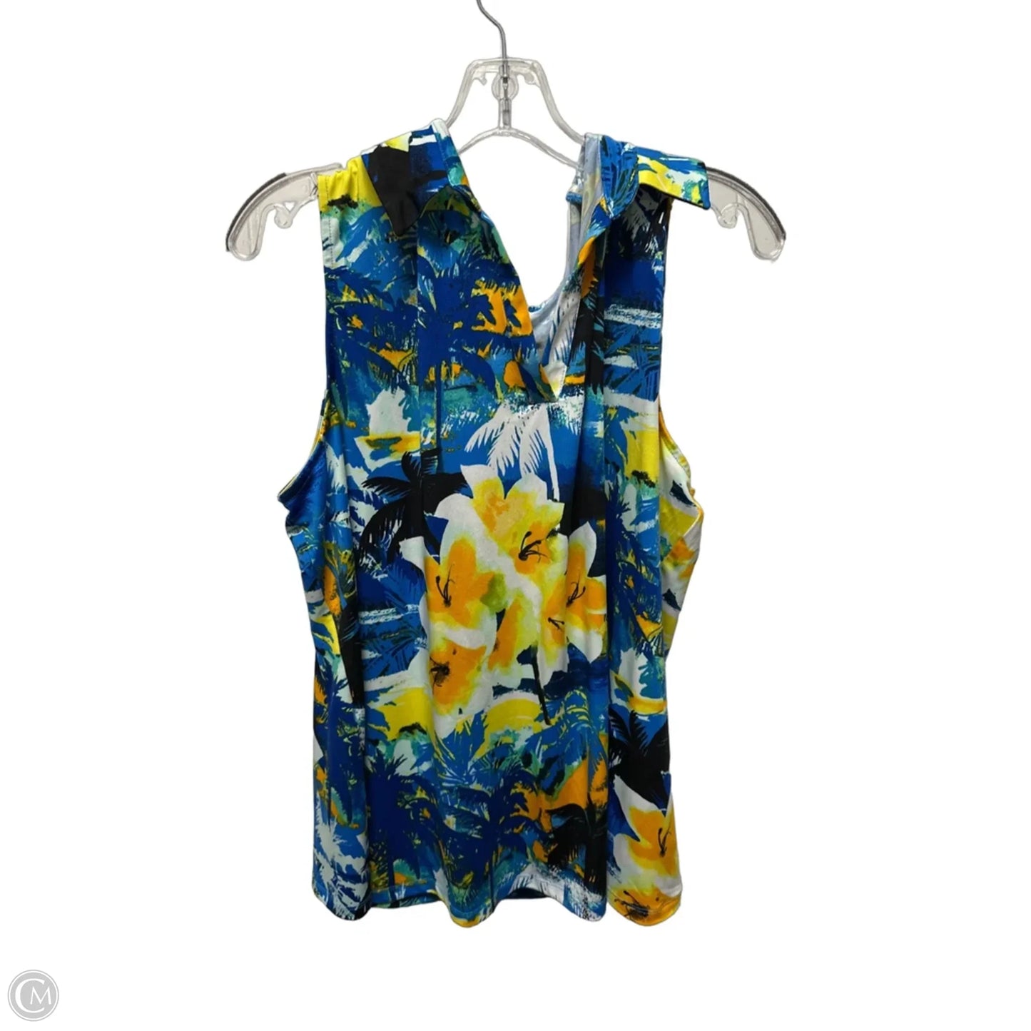 Top Sleeveless By Clothes Mentor In Blue & Yellow, Size: 1x