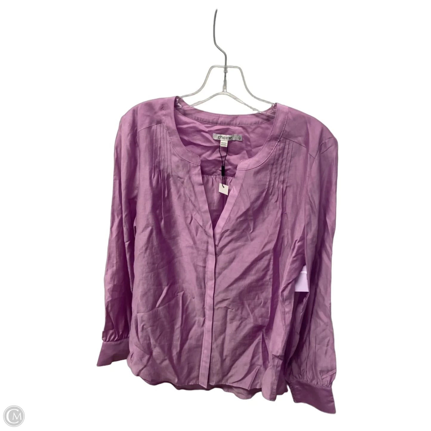 Top Long Sleeve By Chicos In Purple, Size: M