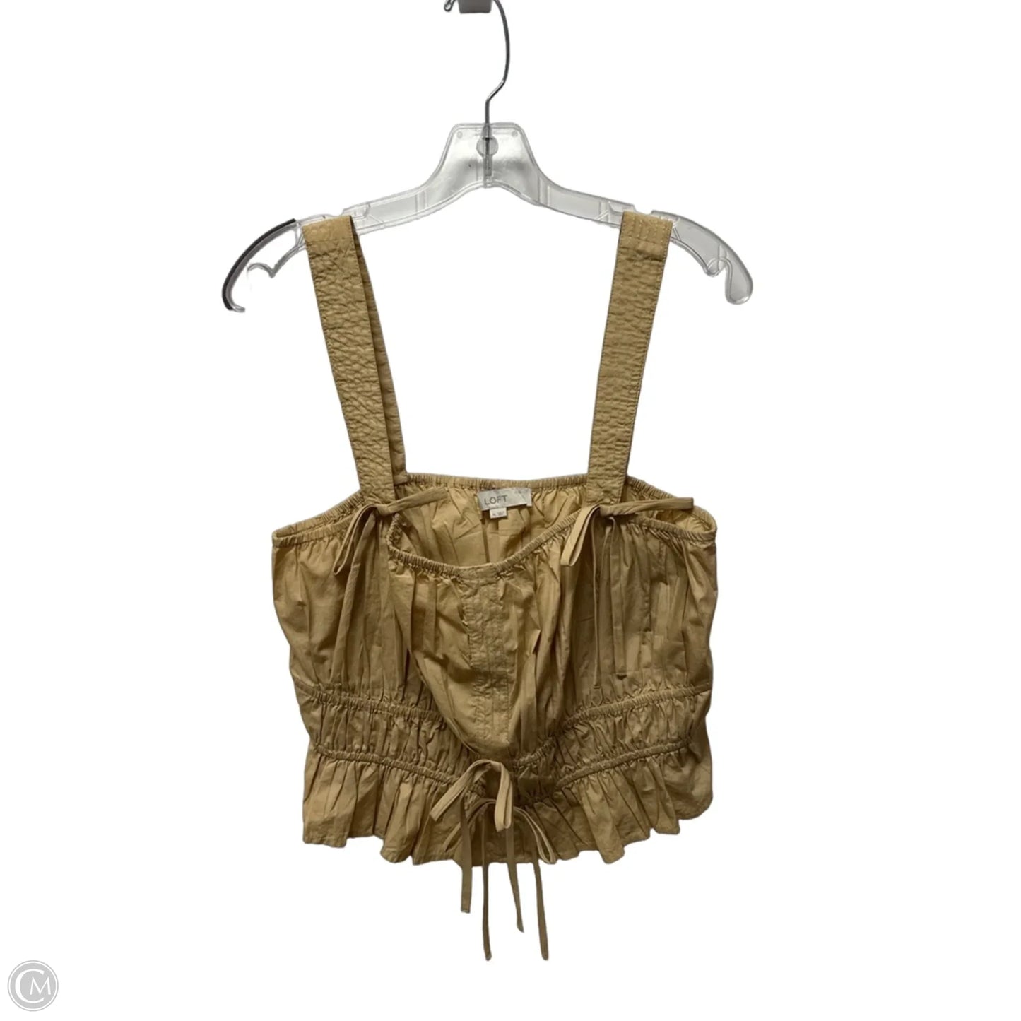 Top Sleeveless By Loft In Tan, Size: Xl
