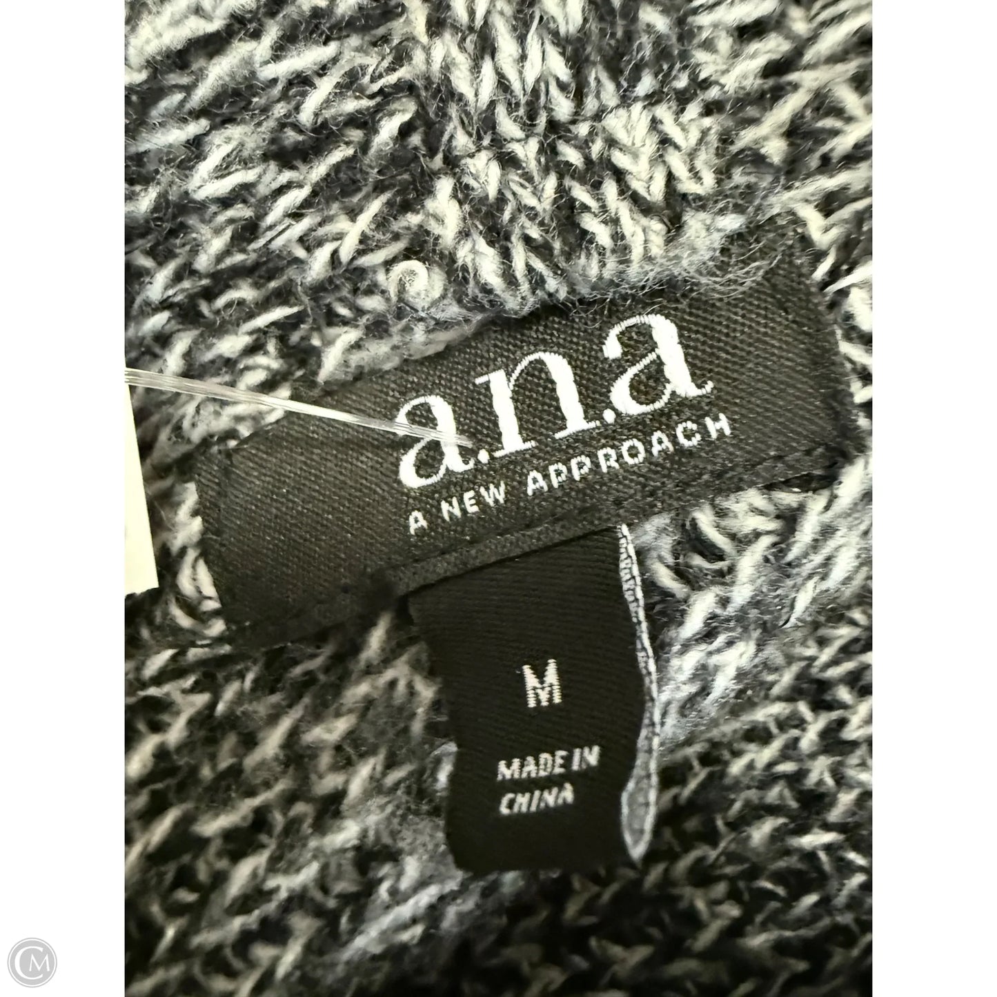 Sweater By Ana In Black & Grey, Size: M