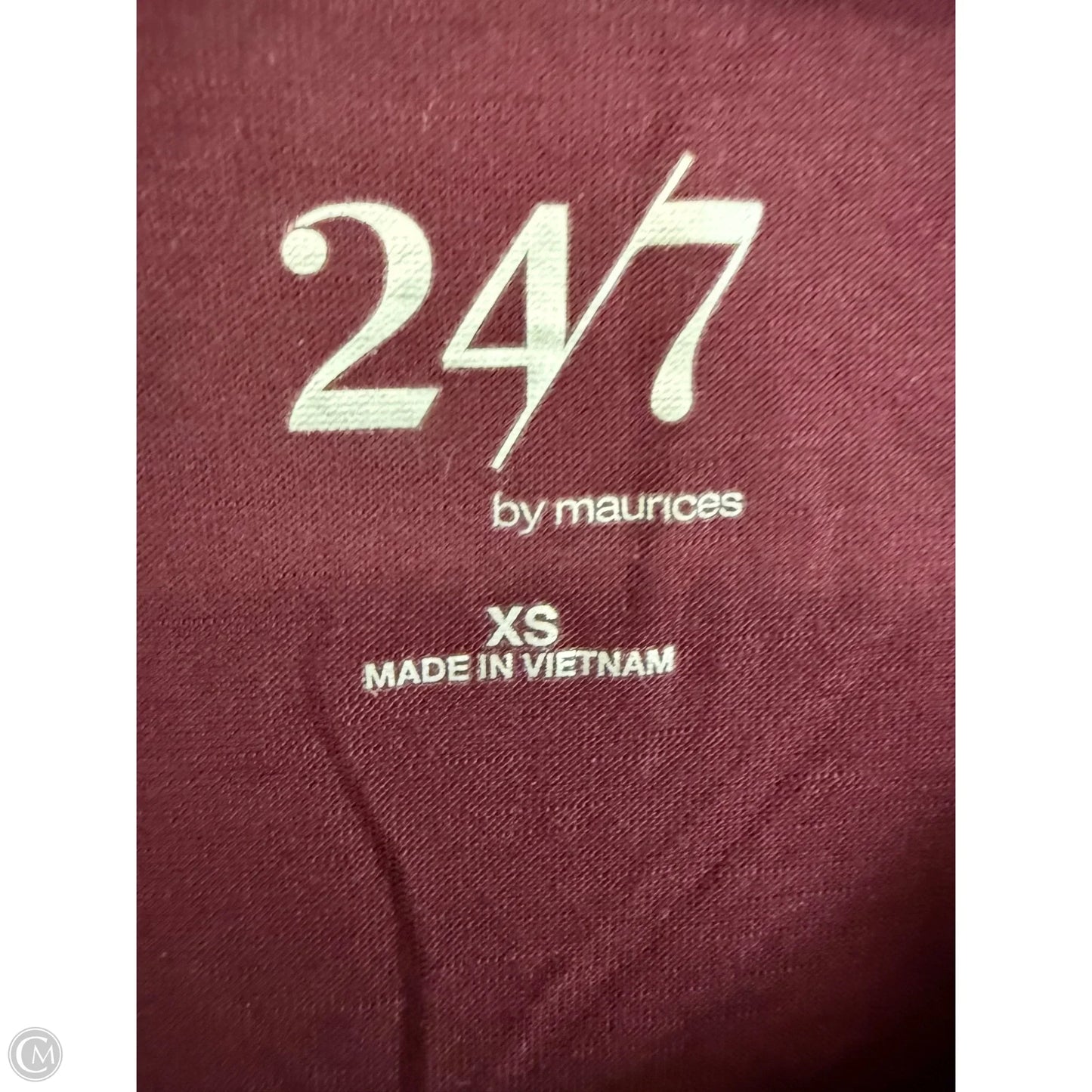 Top Short Sleeve Basic By Maurices In Maroon, Size: Xs