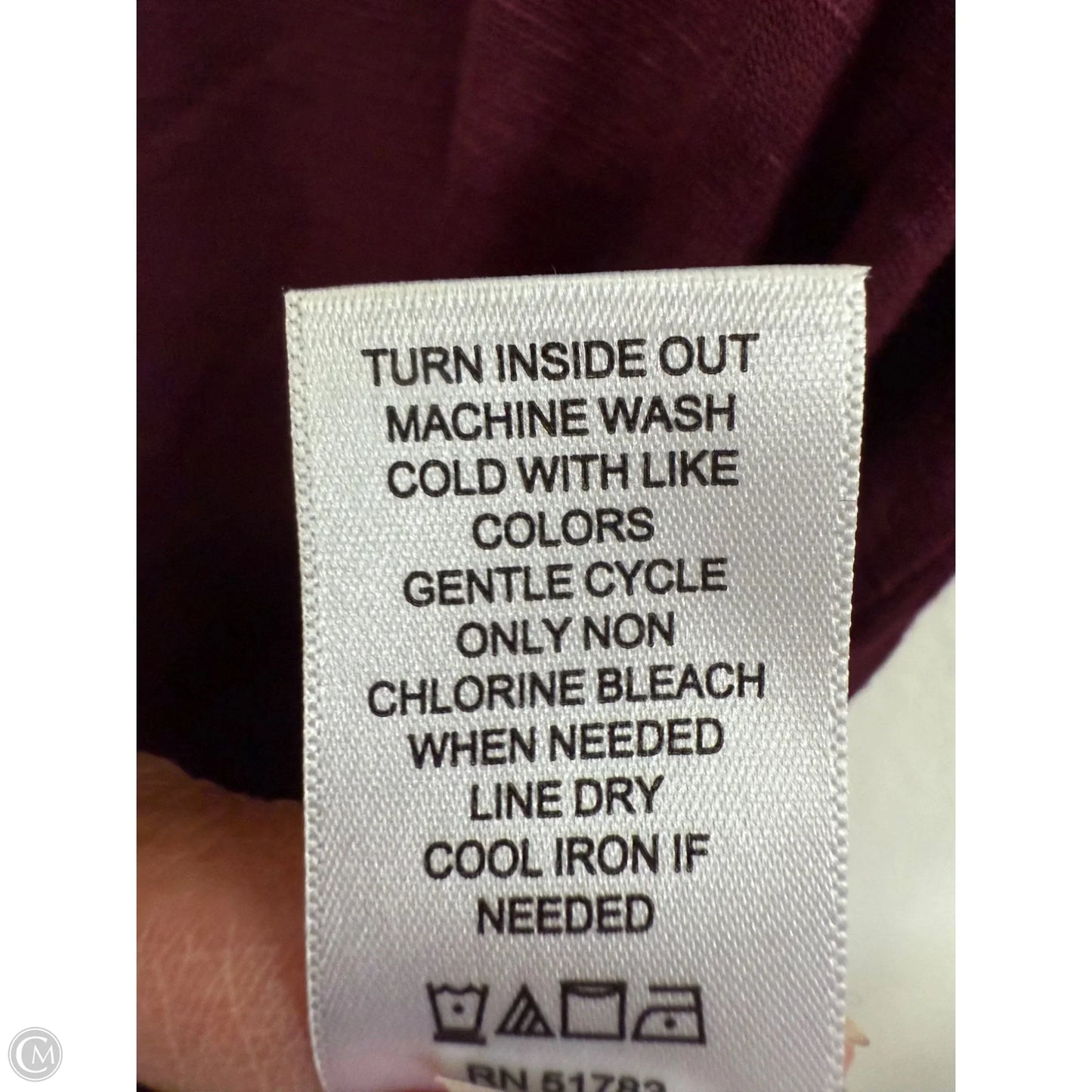 Top Short Sleeve Basic By Maurices In Maroon, Size: Xs