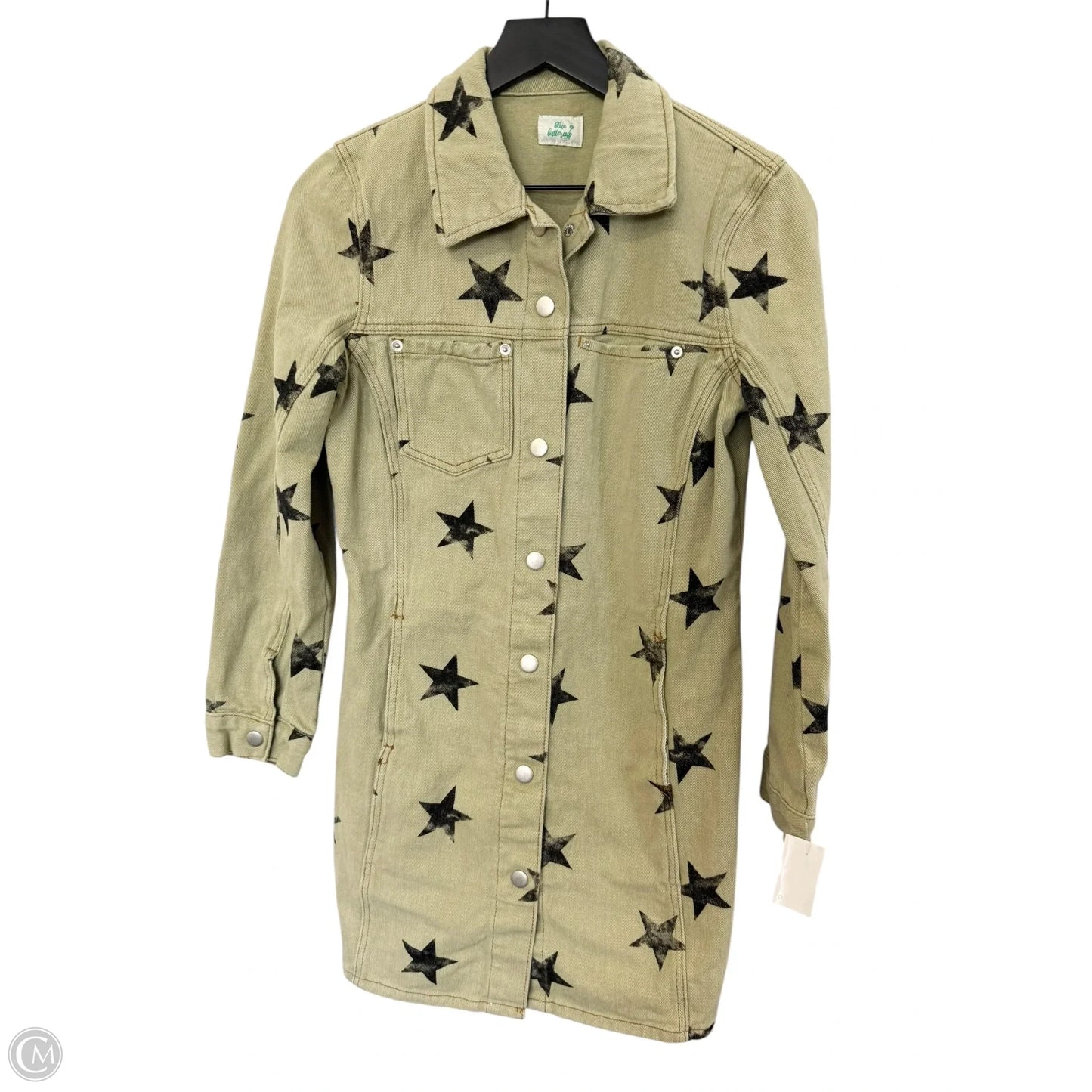 Jacket Denim By Clothes Mentor In Black & Green, Size: S