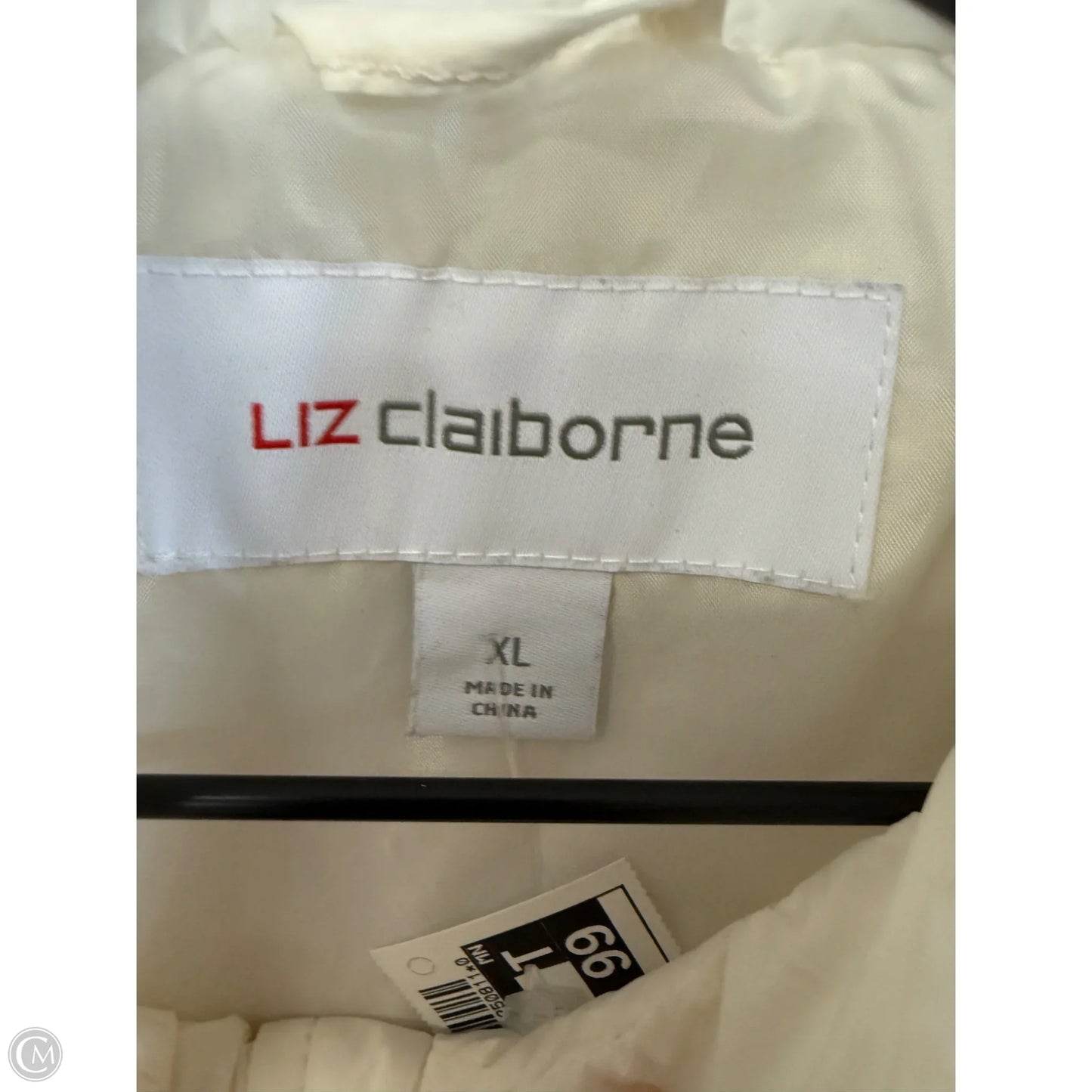 Vest Puffer & Quilted By Liz Claiborne In White, Size: Xl