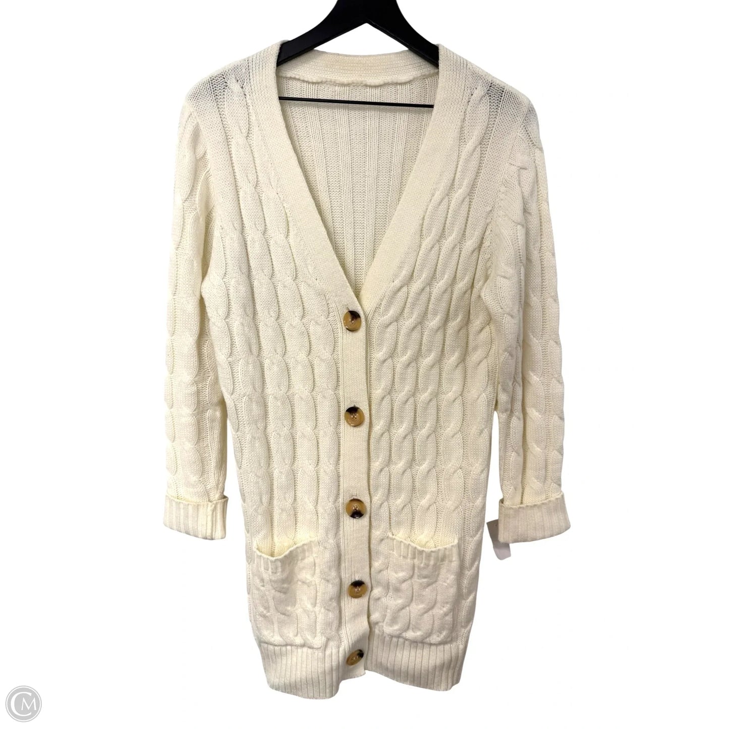 Sweater Cardigan By Cmf In White, Size: L