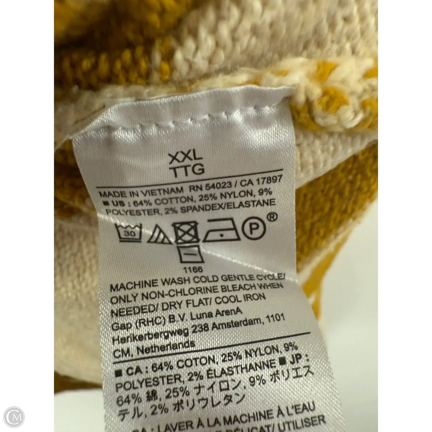 Sweater By Banana Republic In Cream & Yellow, Size: Xxl