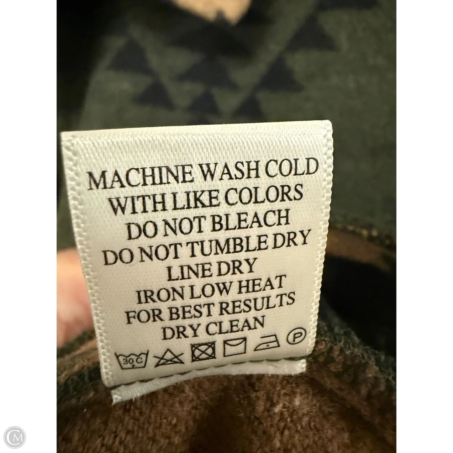 Jacket Shirt By New In In Green & Tan, Size: S