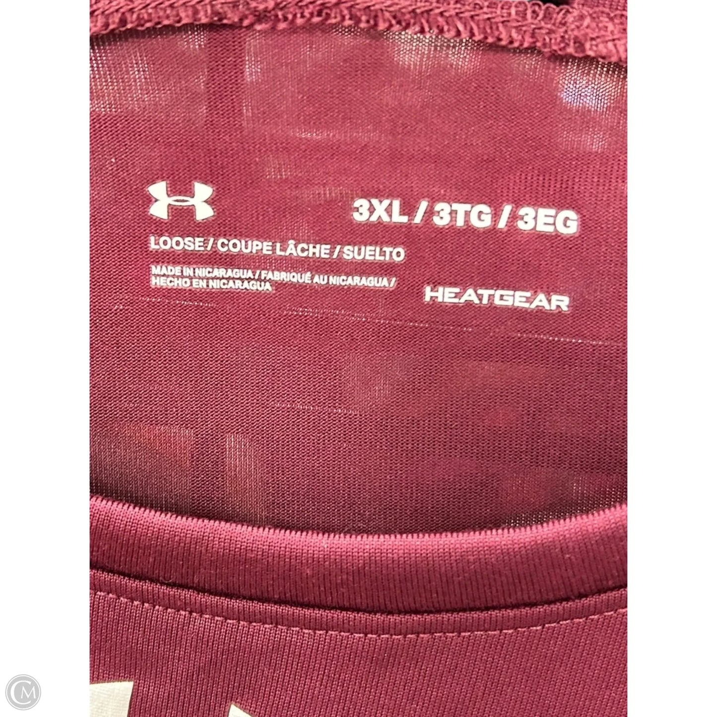 Athletic Top Long Sleeve Crewneck By Under Armour In Maroon, Size: 3x