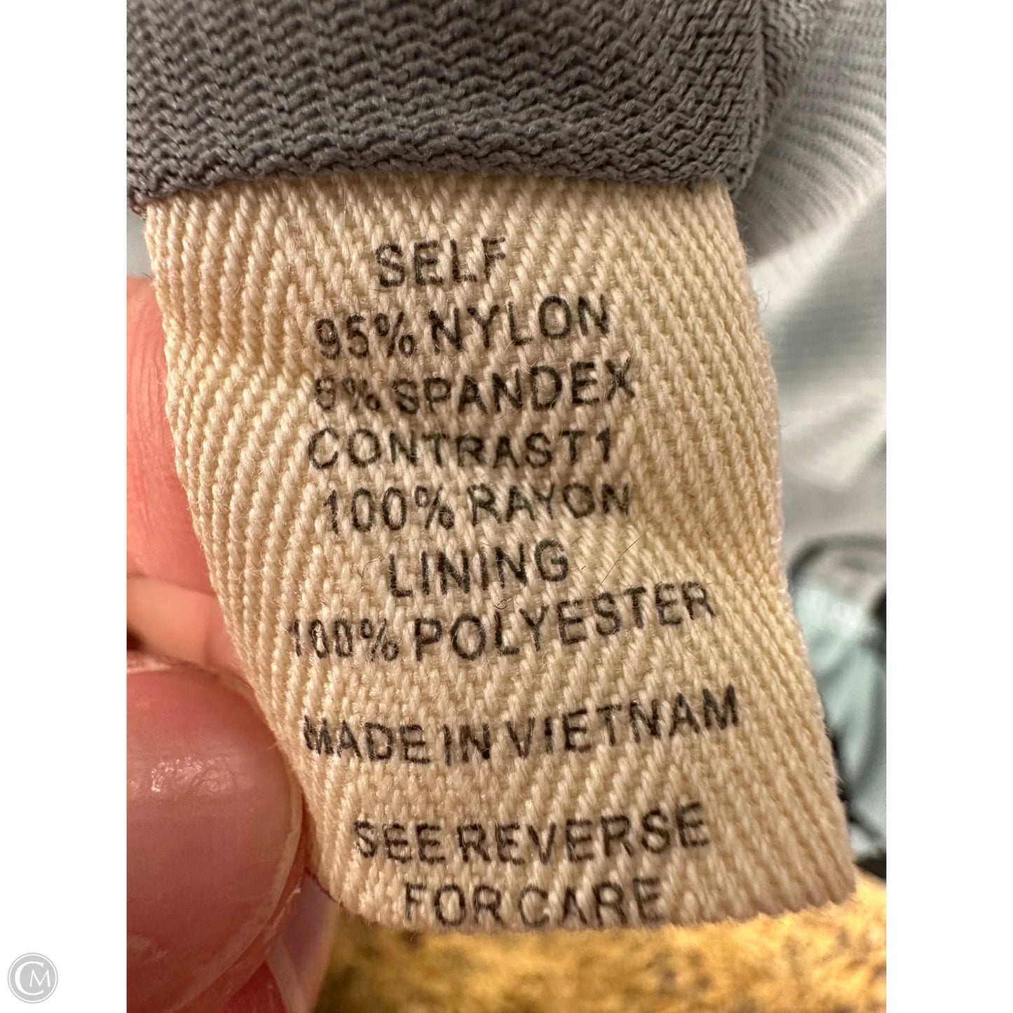 Top Long Sleeve By Cmc In Black & Blue, Size: S