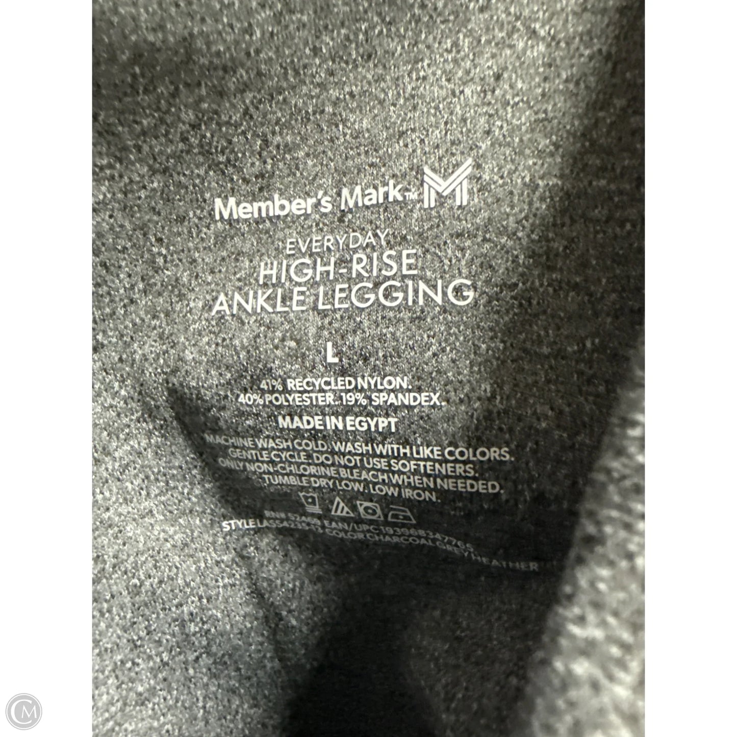 Athletic Leggings By Members Mark In Grey, Size: L