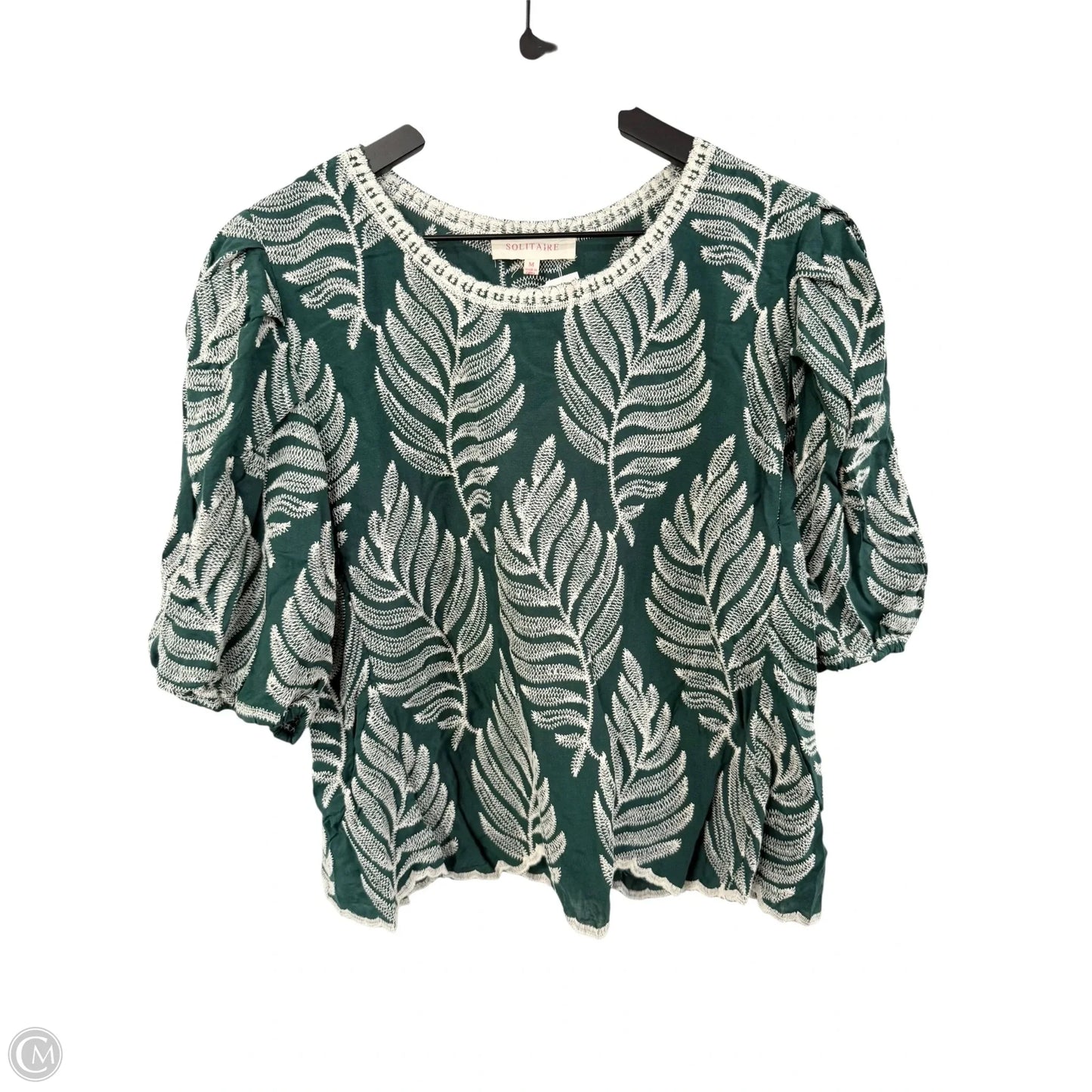 Top Short Sleeve By Solitaire In Green, Size: M