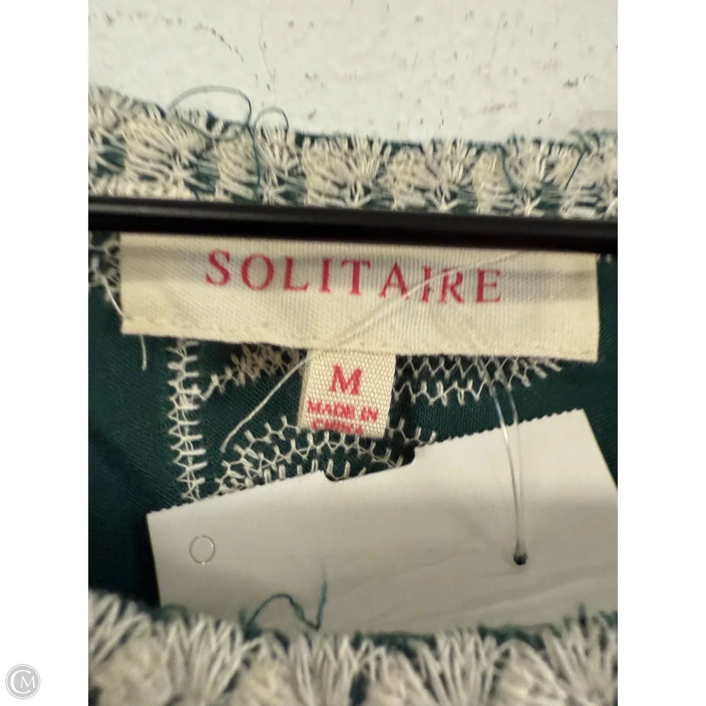 Top Short Sleeve By Solitaire In Green, Size: M