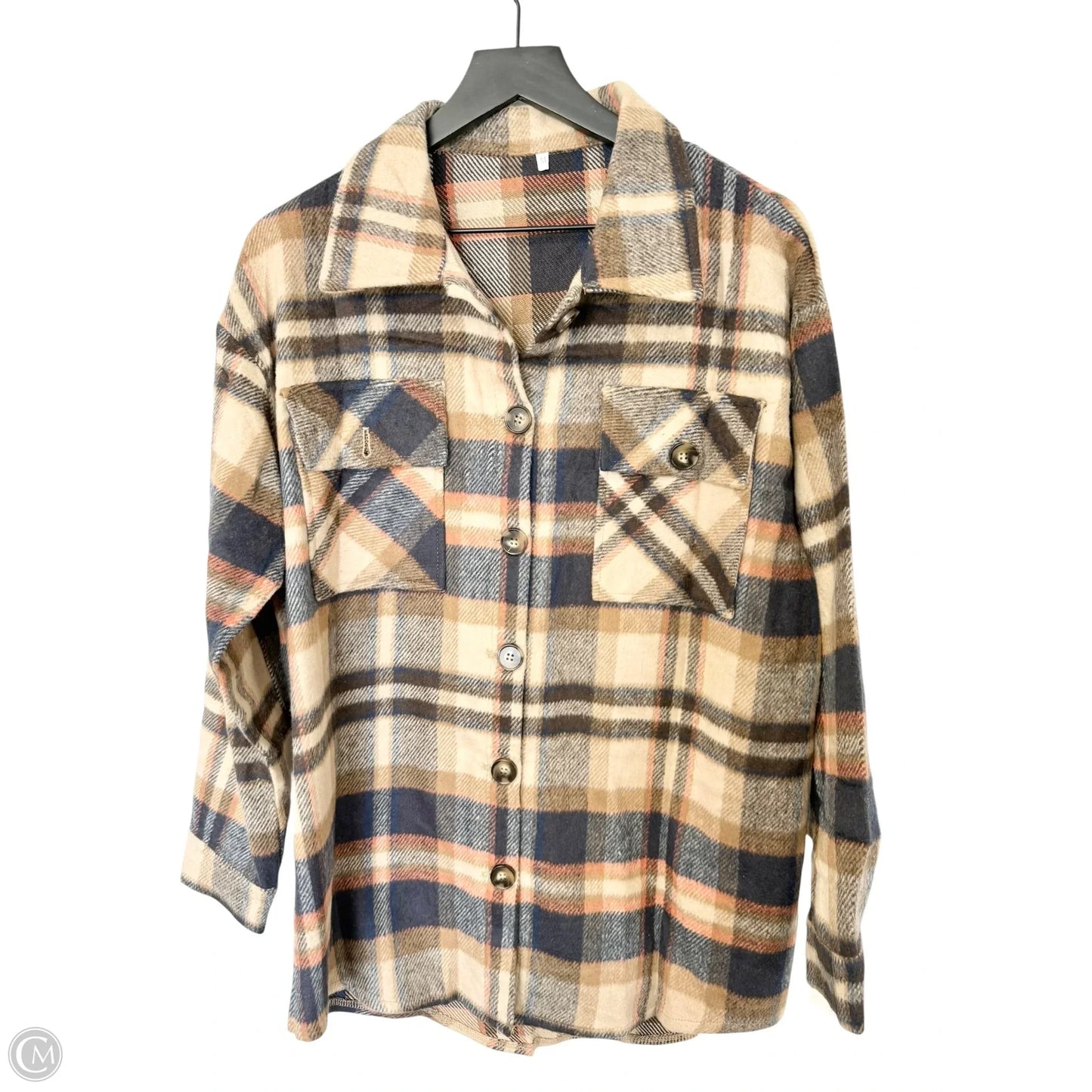 Jacket Shirt By Cme In Checkered Pattern, Size: M