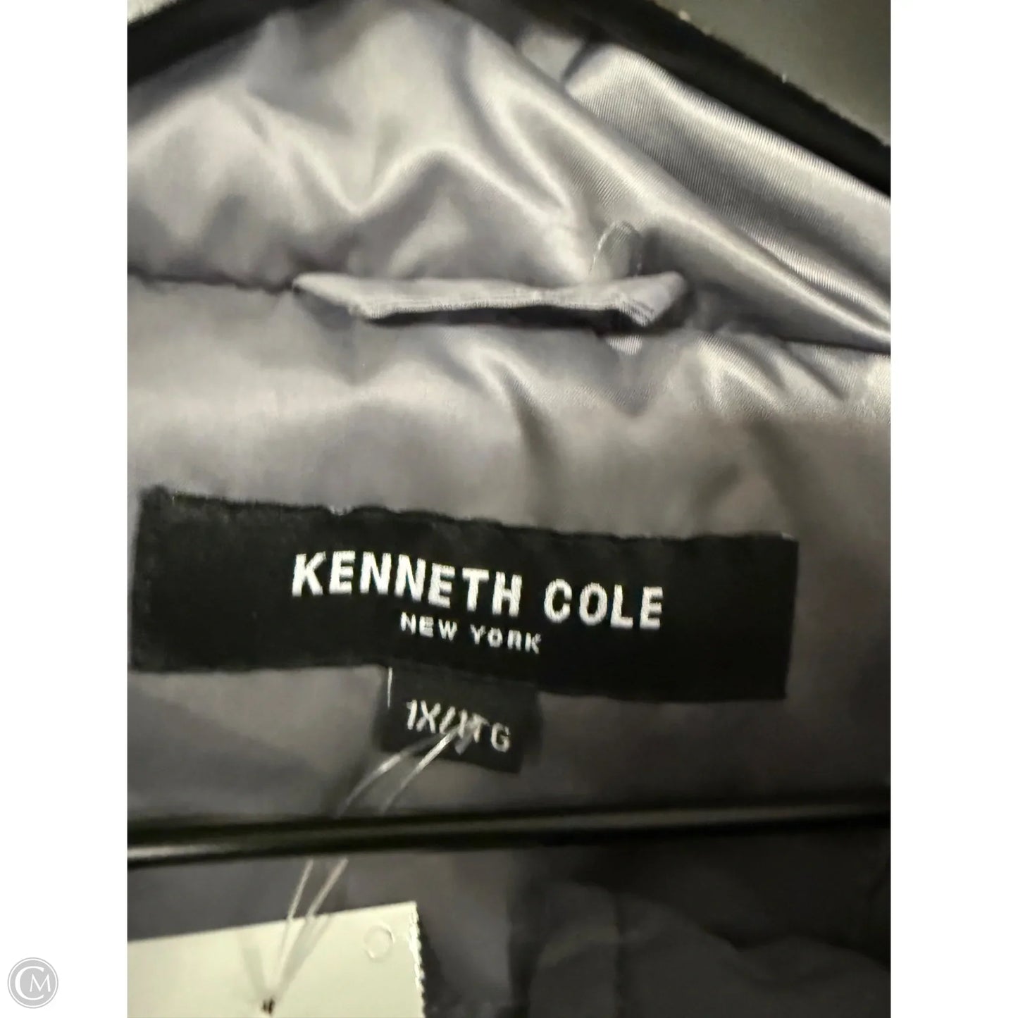 Coat Puffer & Quilted By Kenneth Cole In Silver, Size: 1x