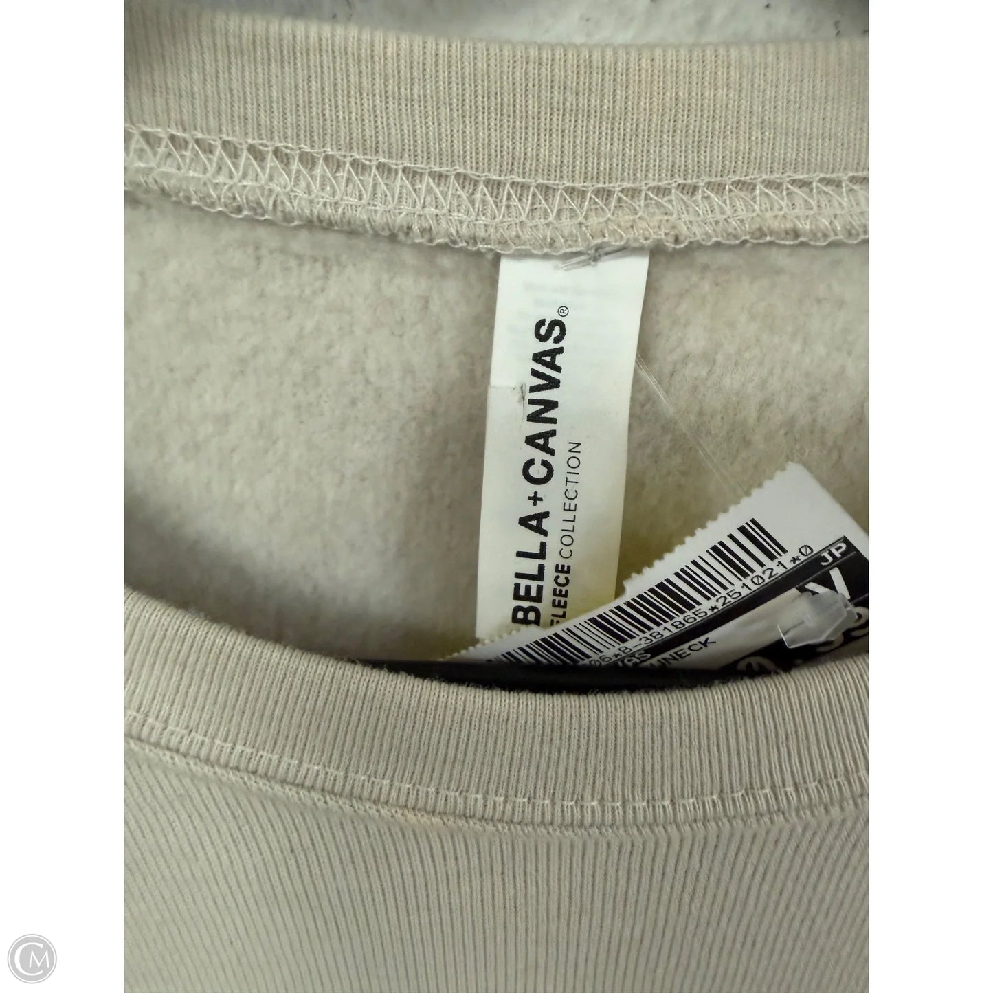 Sweatshirt Crewneck By Bella + Canvas In Cream, Size: S
