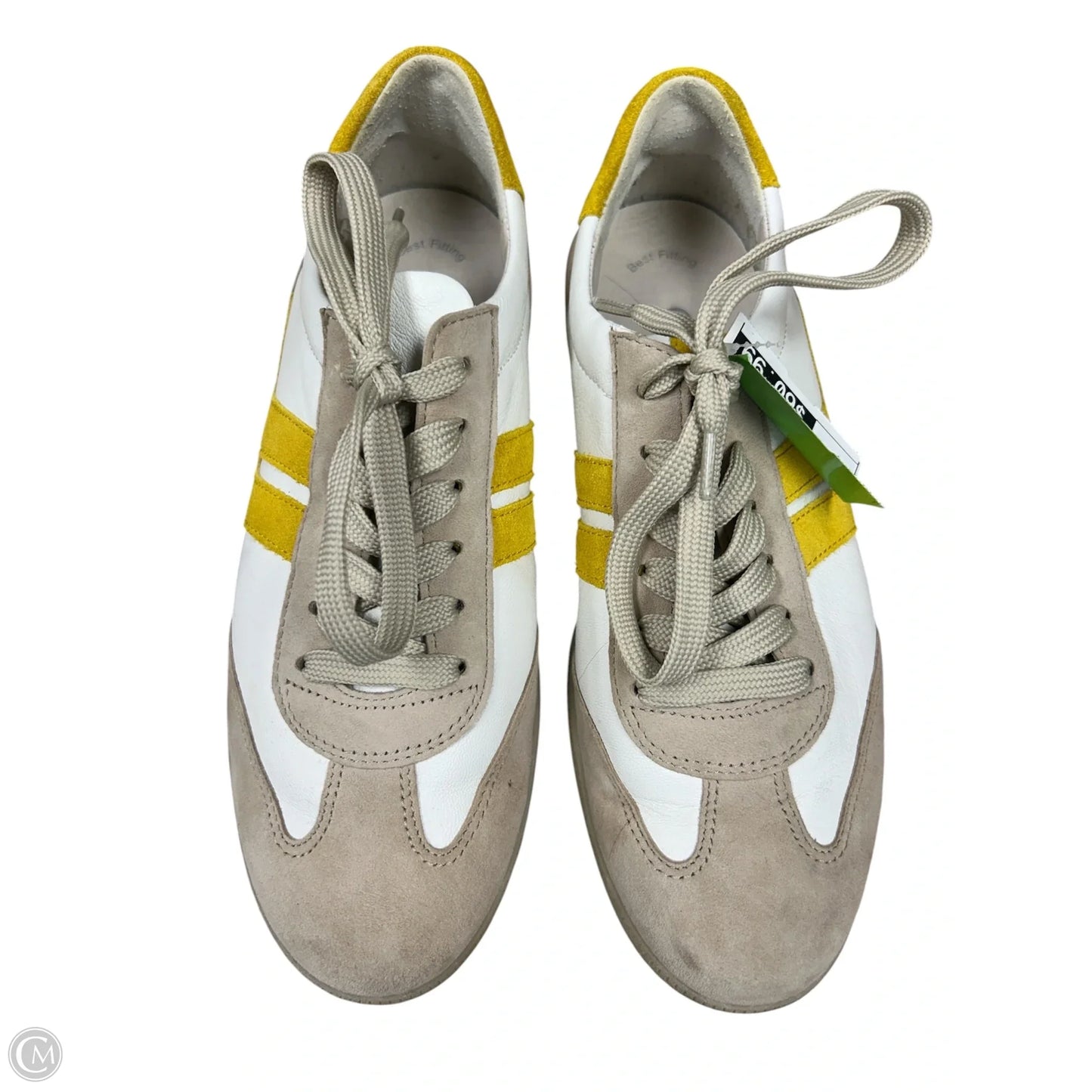 Shoes Sneakers By Cma In White & Yellow, Size: 7