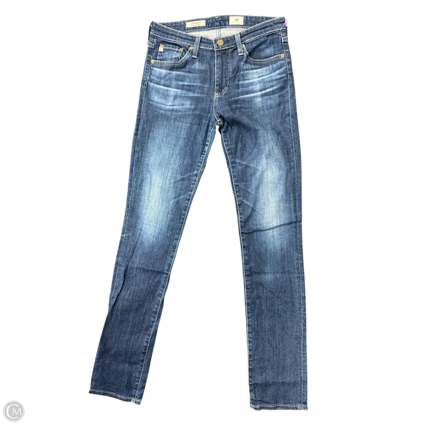 Jeans Straight By Adriano Goldschmied In Blue Denim, Size: 4