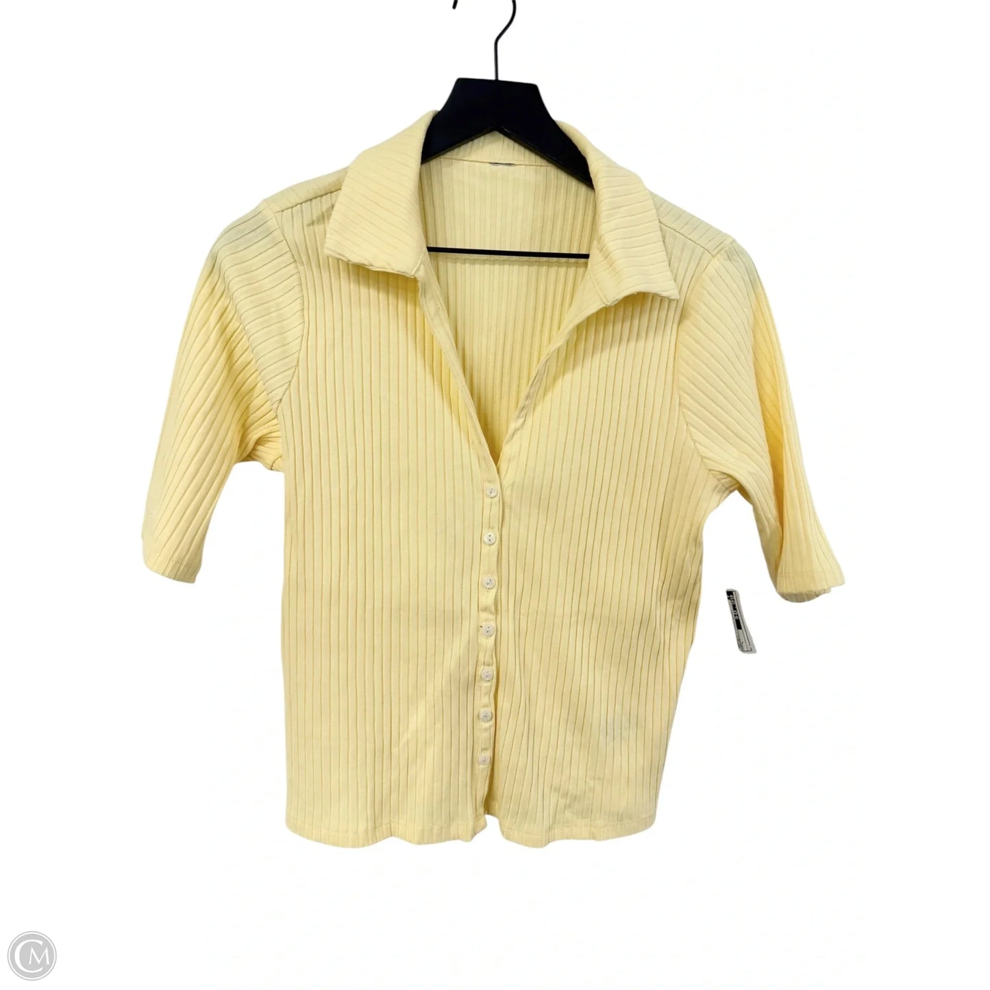 Top 3/4 Sleeve Basic By Cme In Yellow, Size: L