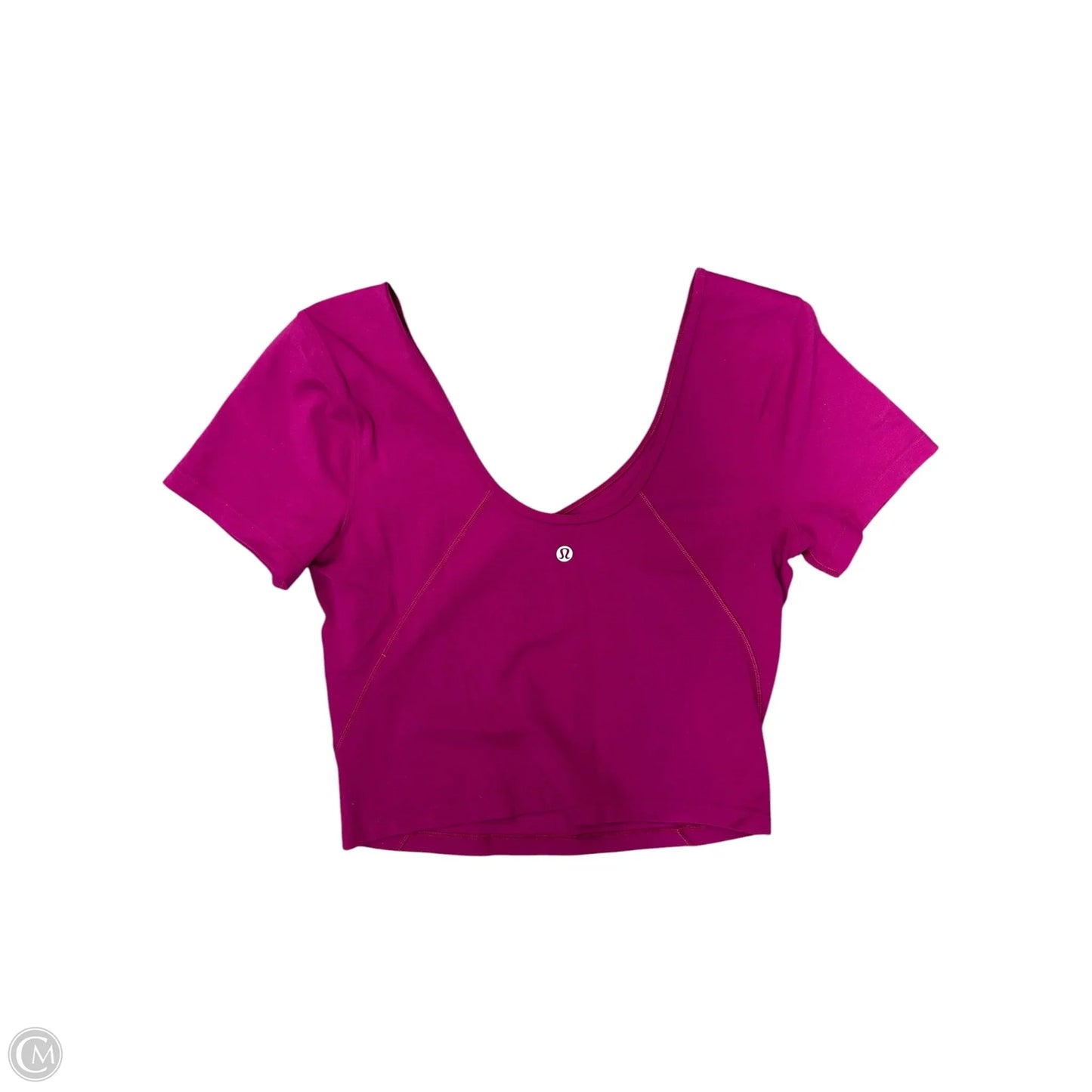Athletic Top Short Sleeve By Lululemon In Pink, Size: 6