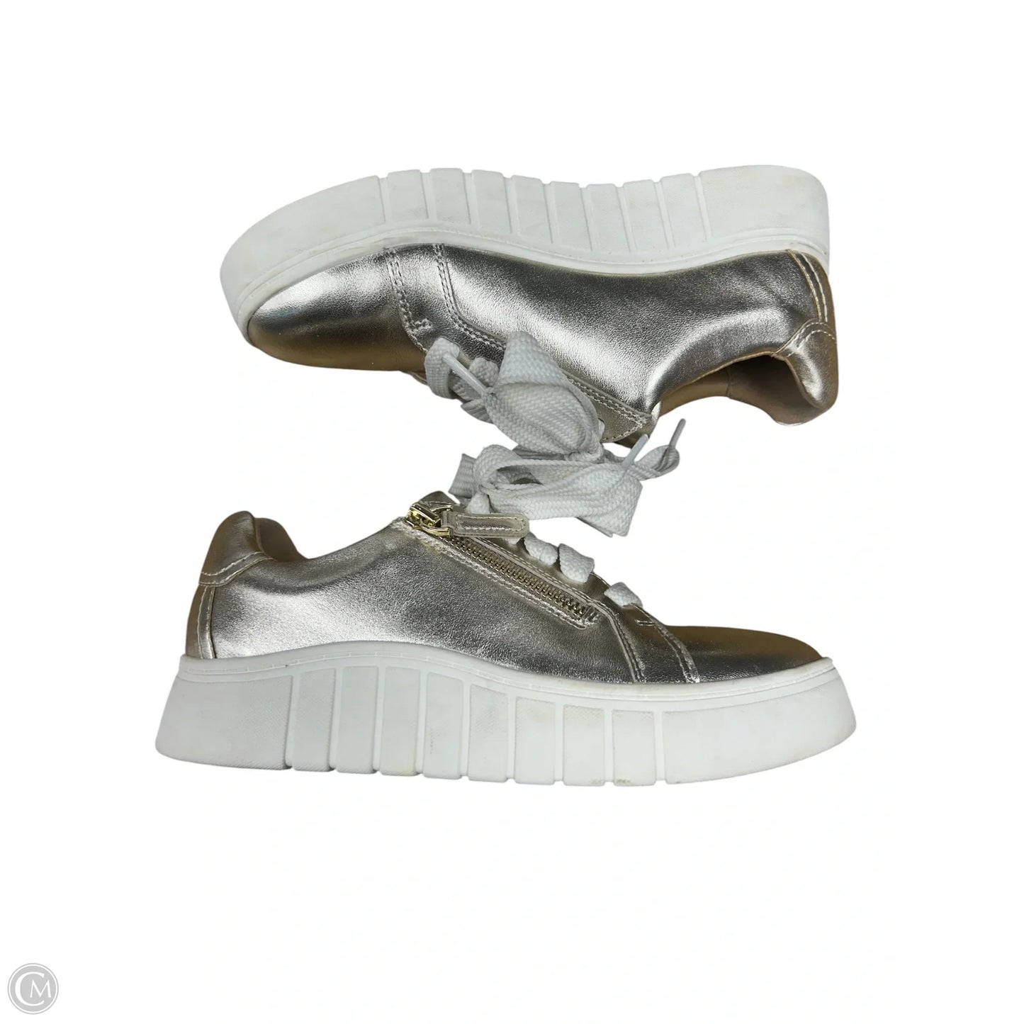 Shoes Sneakers By Clarks In Gold, Size: 6.5