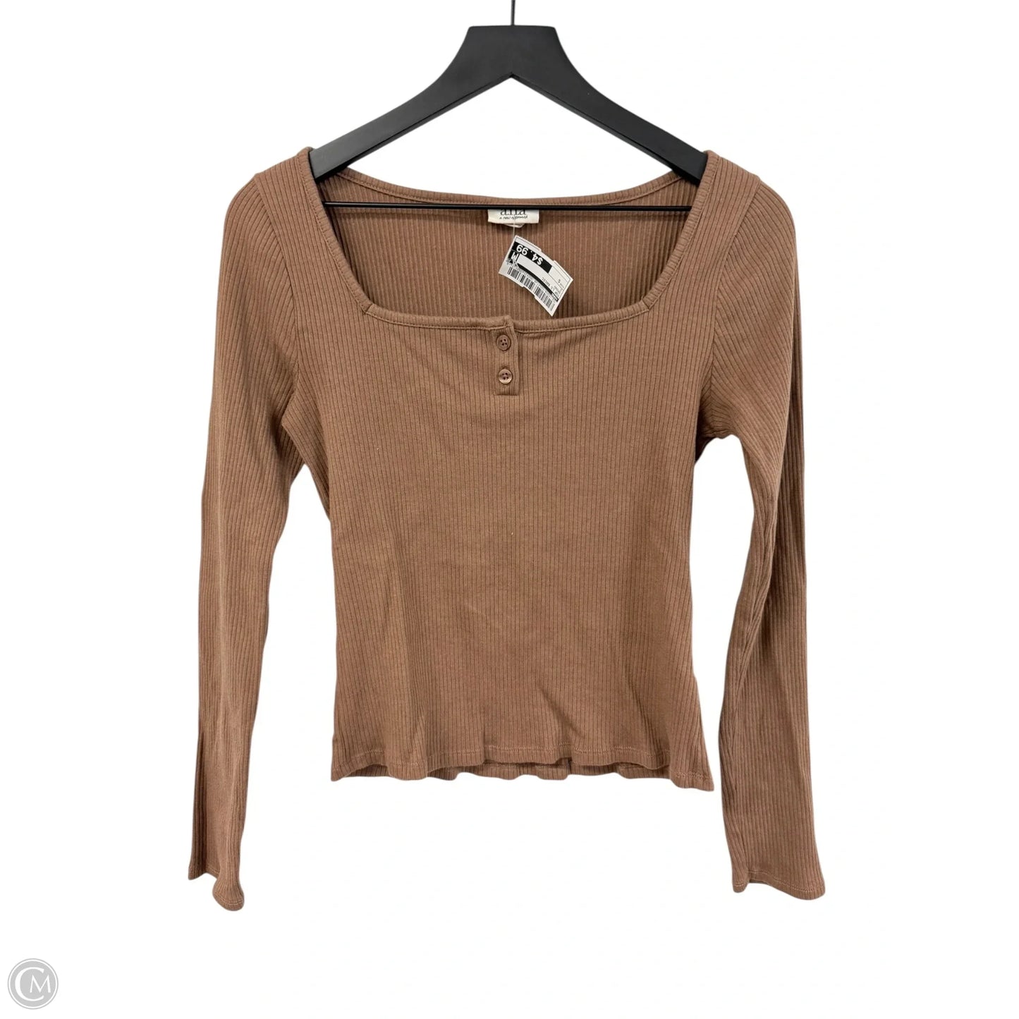 Top Long Sleeve Basic By Ana In Brown, Size: S