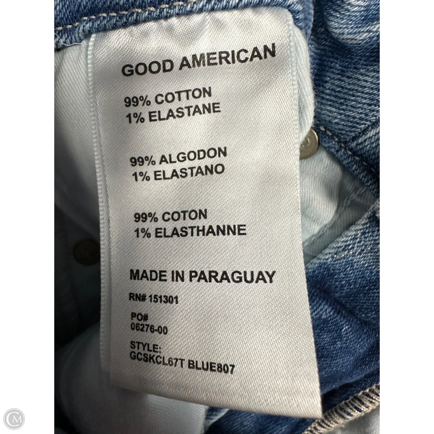 Jeans Skinny By Good American In Blue Denim, Size: 6