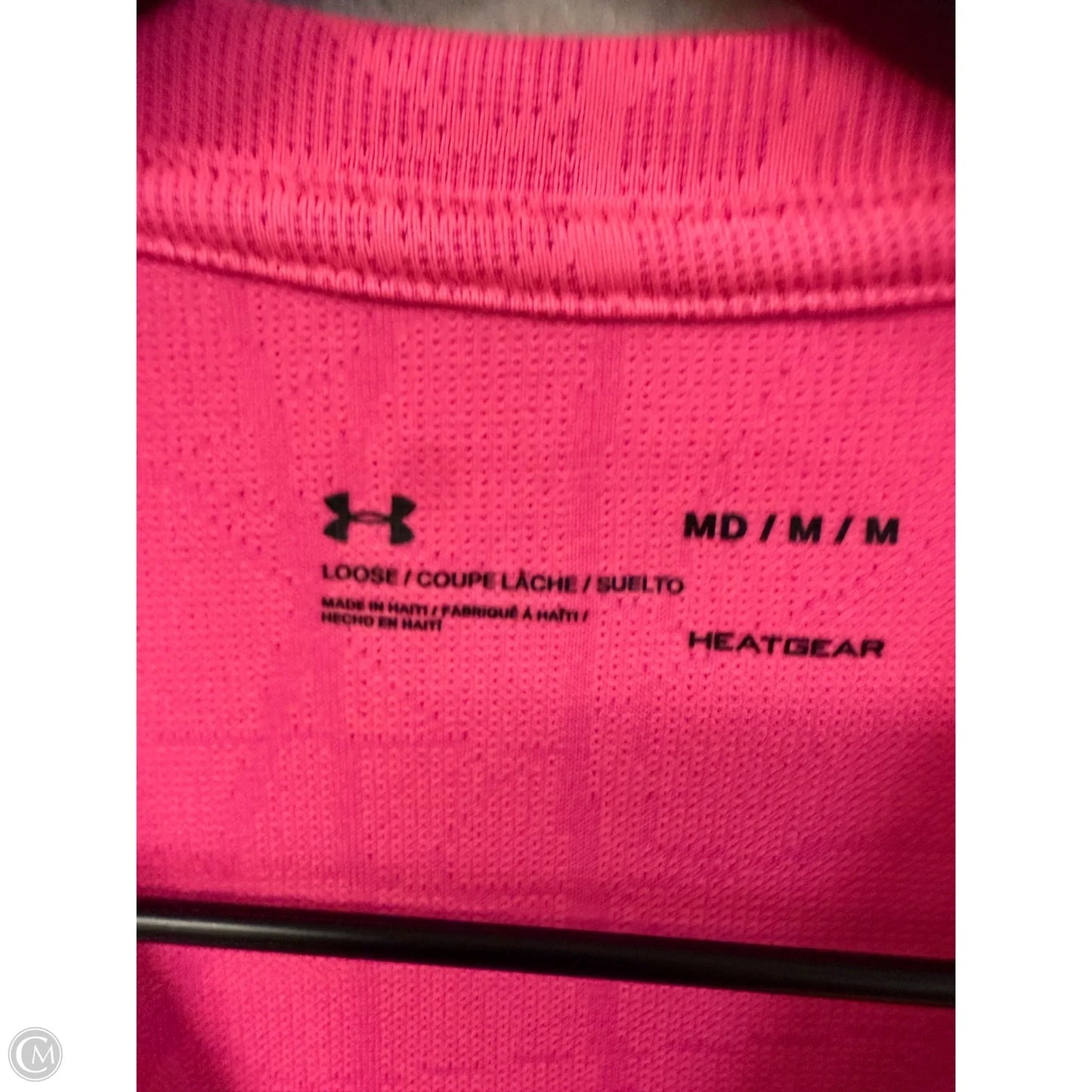 Athletic Top Short Sleeve By Under Armour In Pink, Size: M
