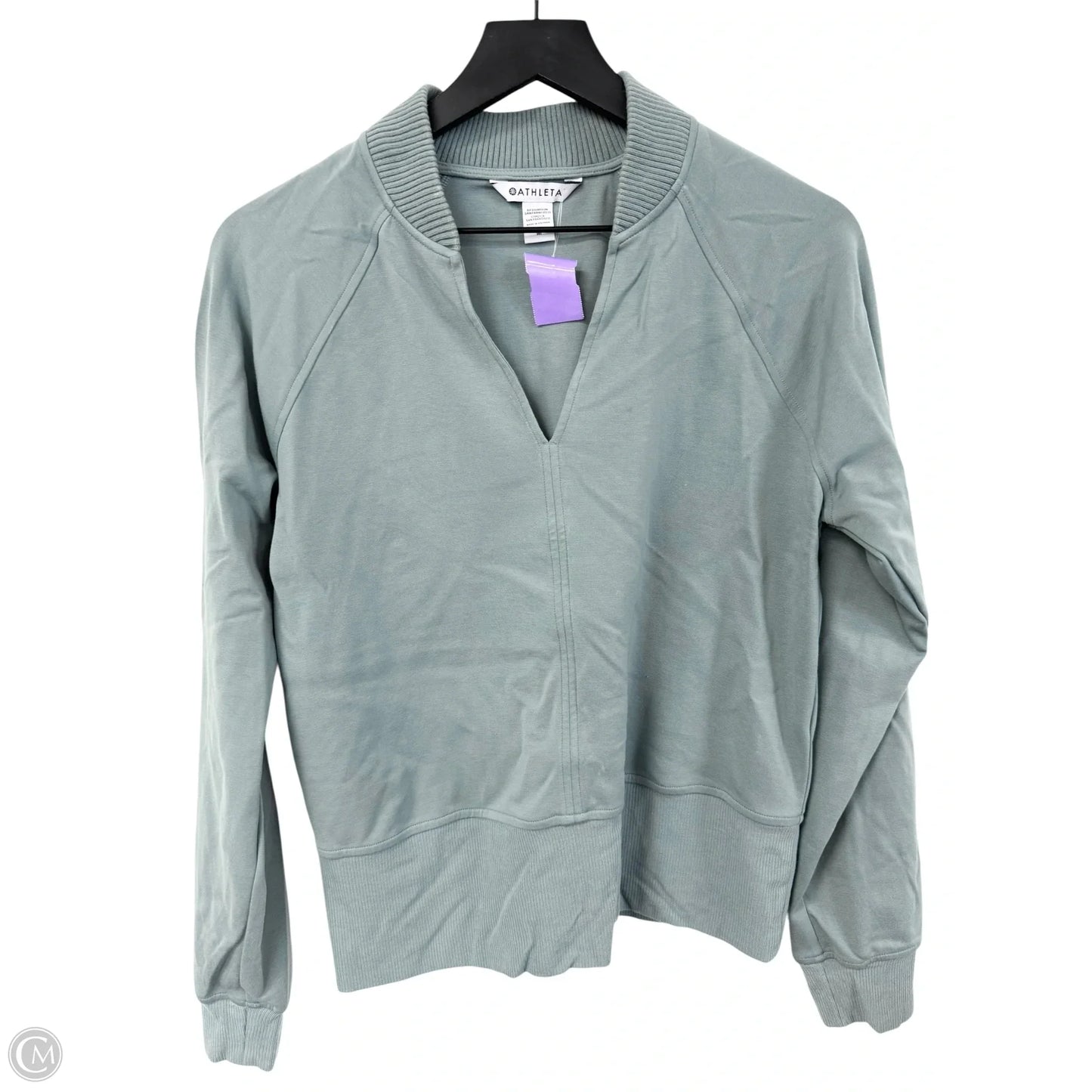 Athletic Top Long Sleeve Crewneck By Athleta In Green, Size: M
