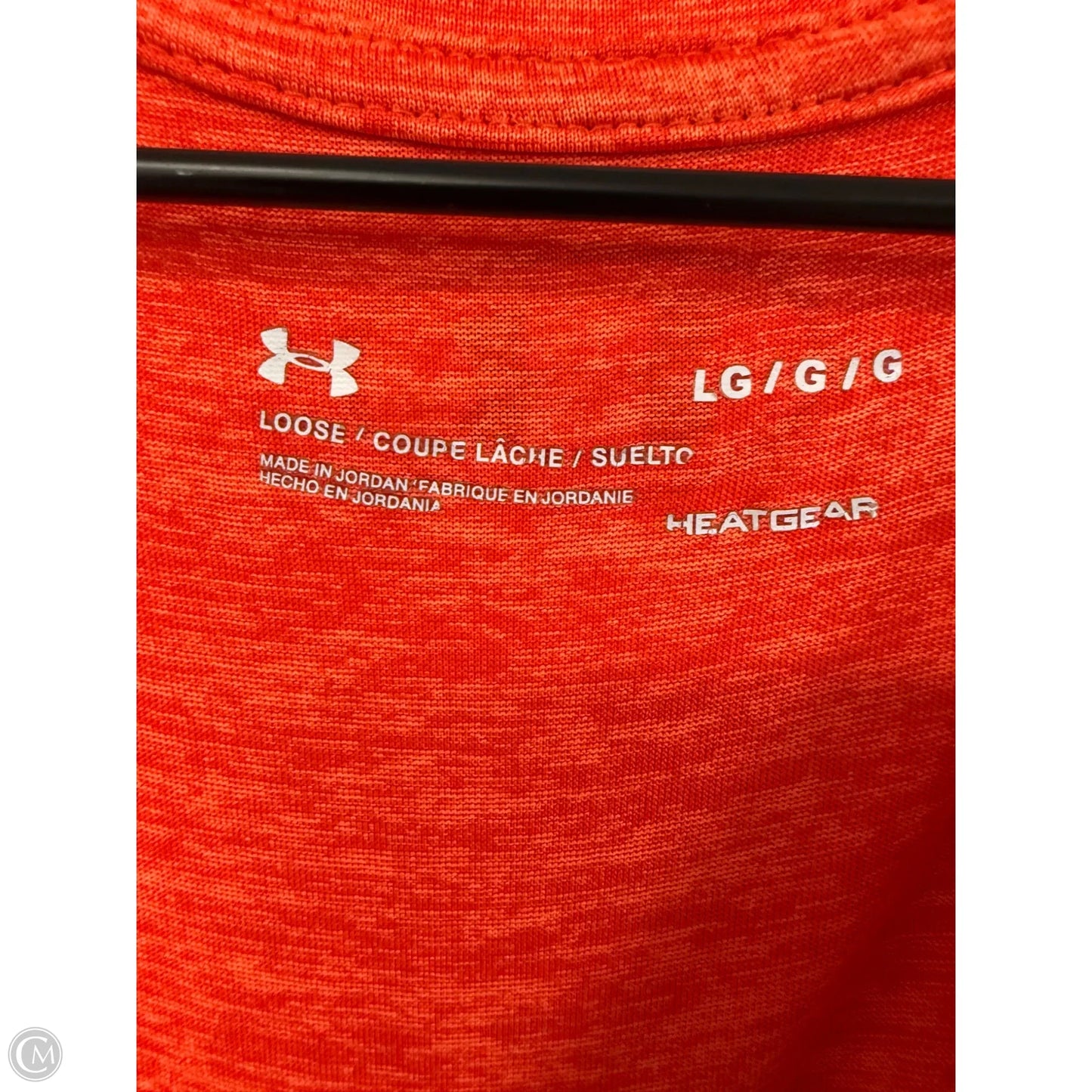 Athletic Top Short Sleeve By Under Armour In Orange, Size: L