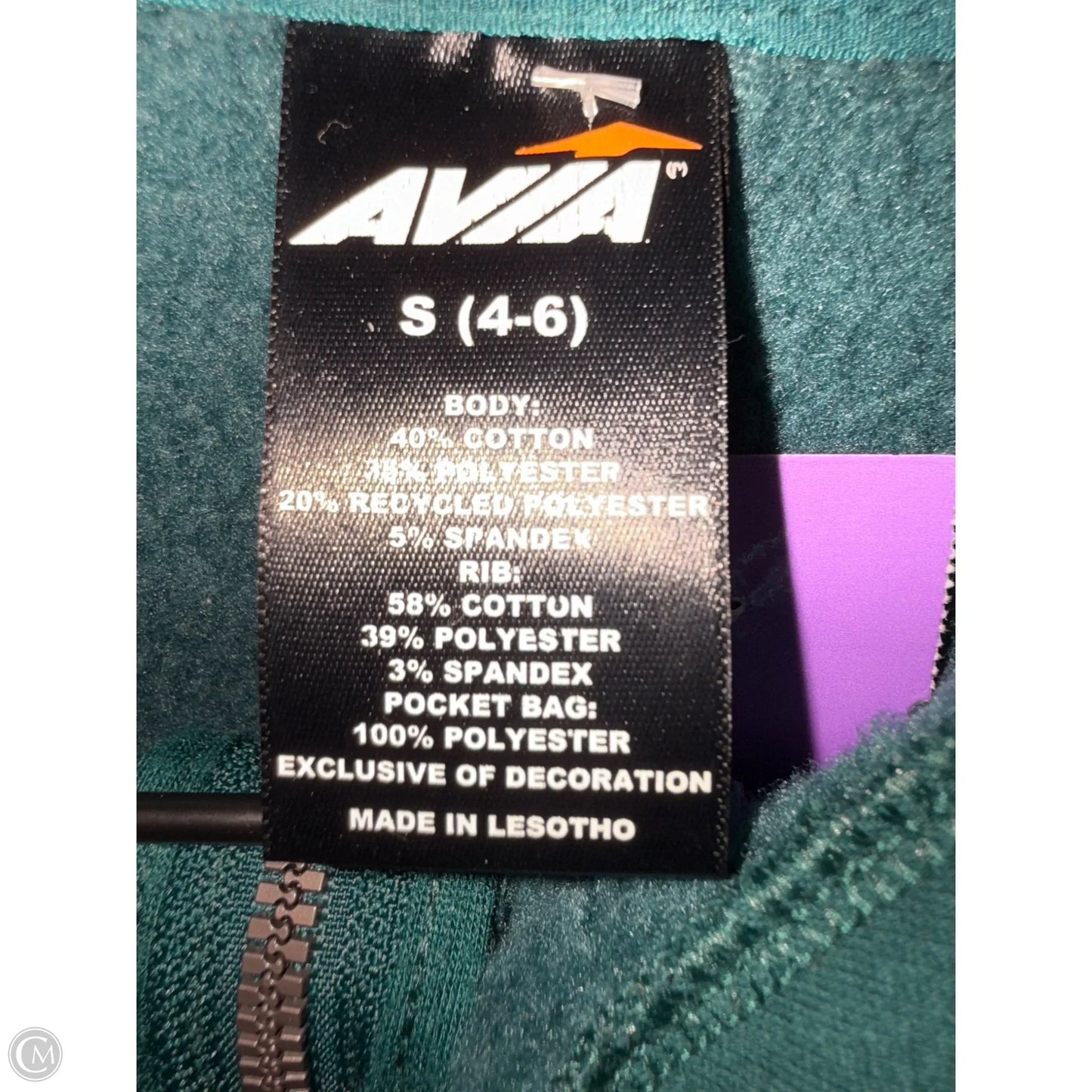 Sweatshirt Hoodie By Avia In Green, Size: S
