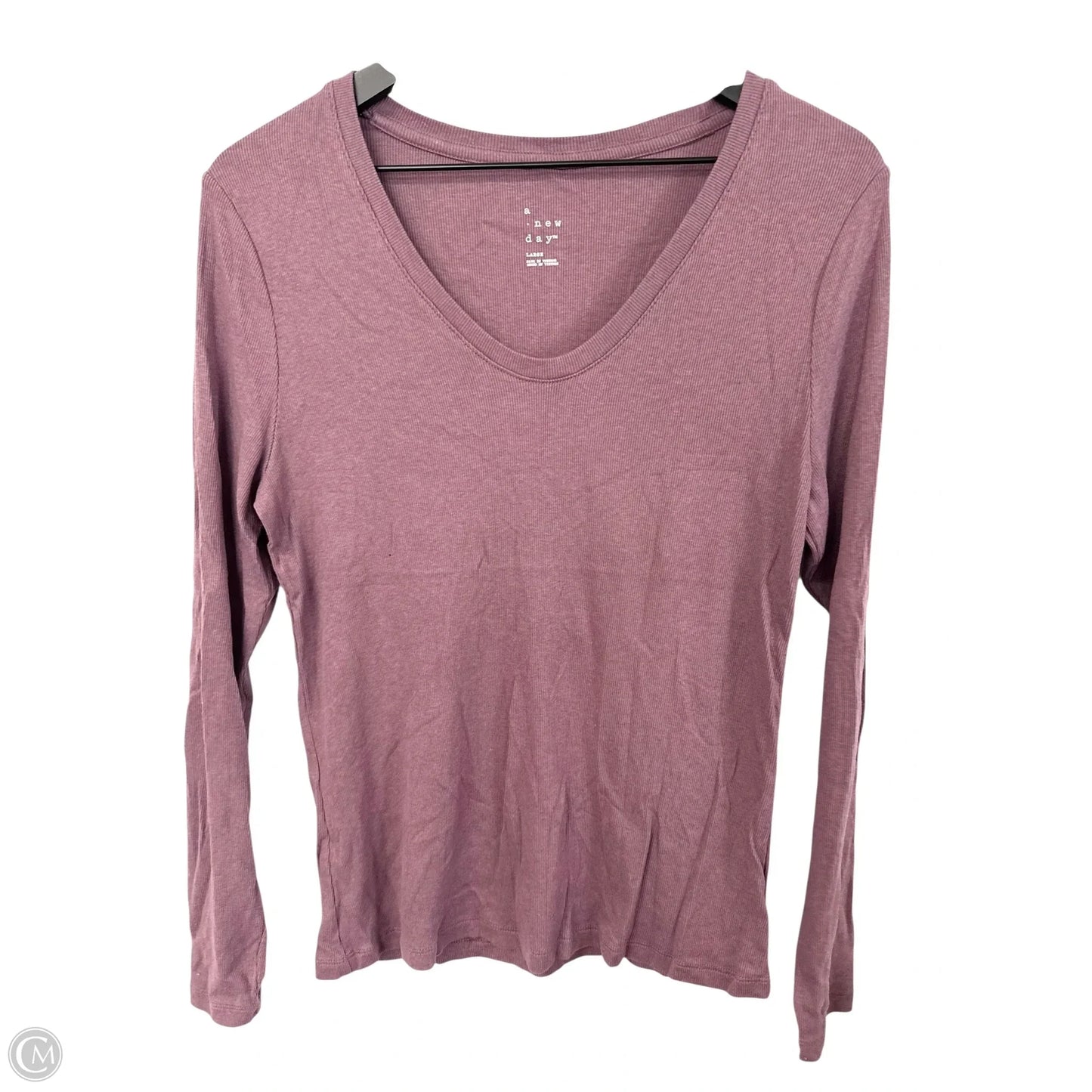 Top Long Sleeve Basic By A New Day In Purple, Size: L