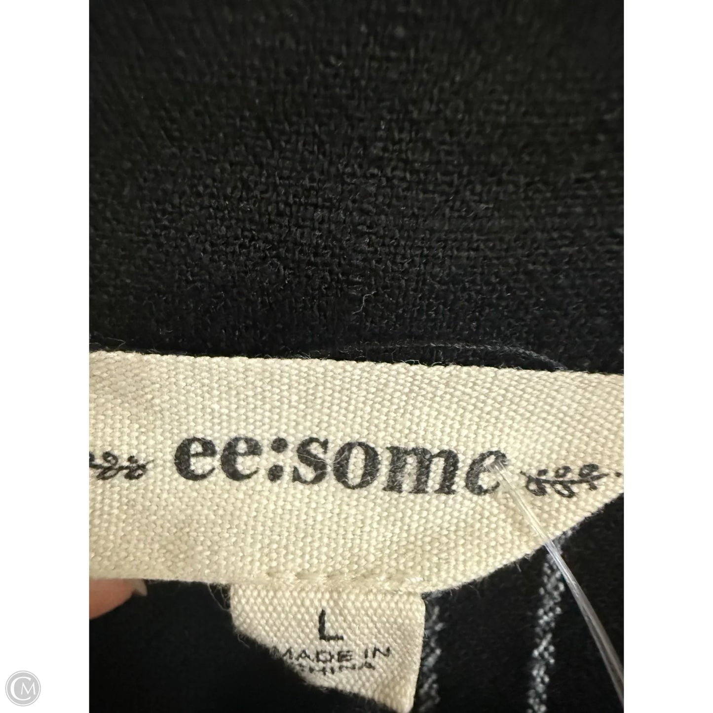Blouse Long Sleeve By Ee Some In Black & White, Size: L