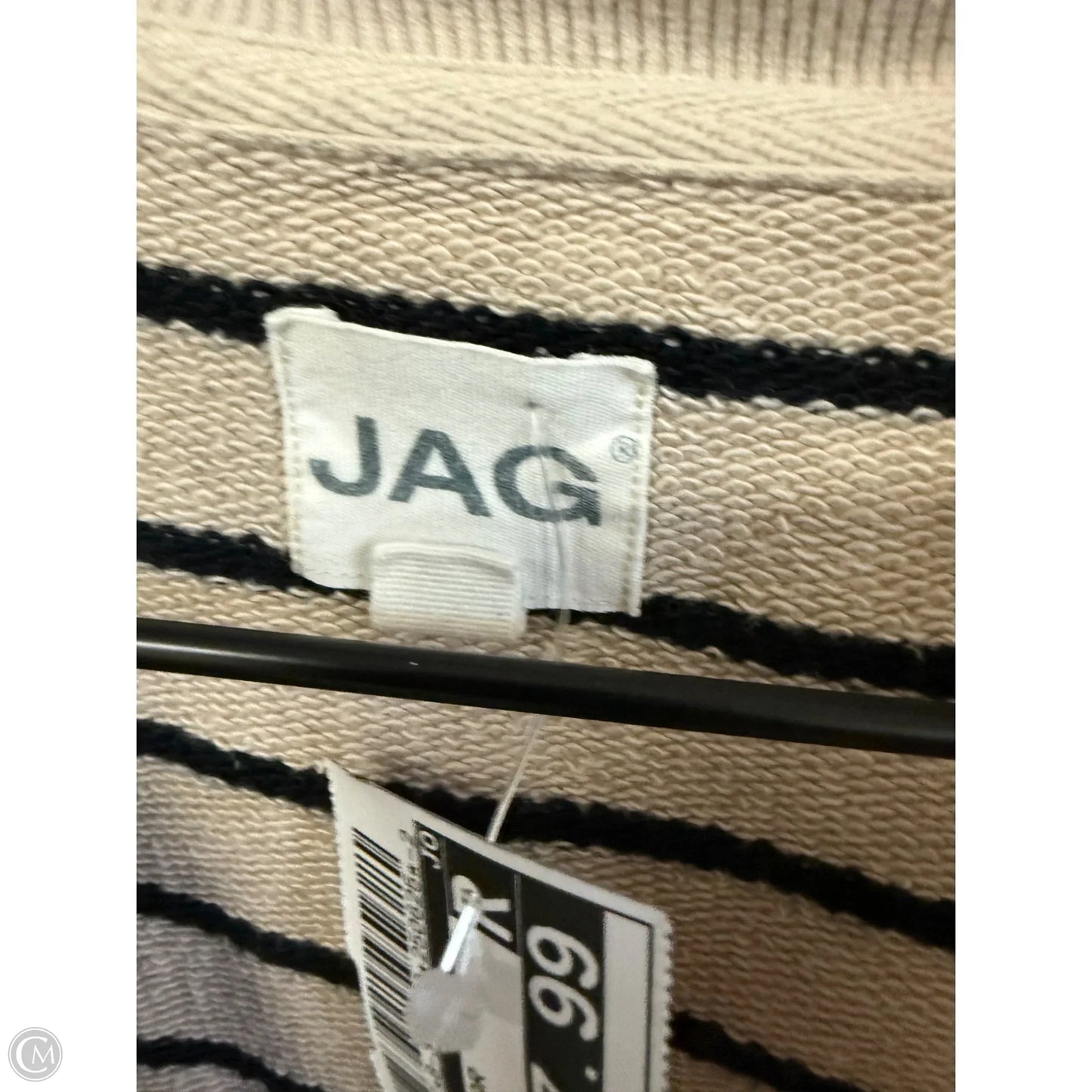 Sweatshirt Collar By Jag In Black & Tan, Size: S