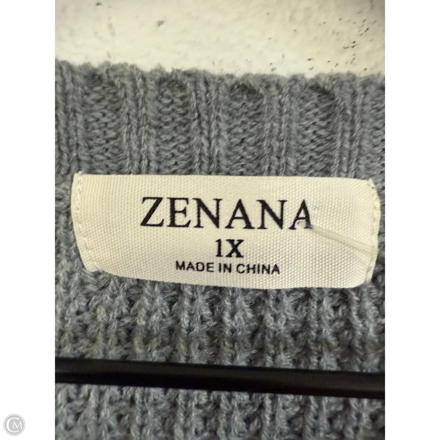 Sweater By Zenana Outfitters In Grey, Size: 1x