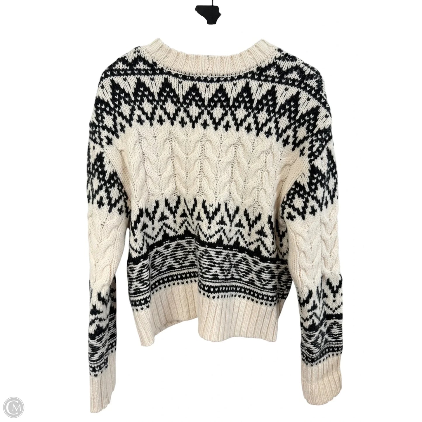 Sweater By Z Supply In Black & Cream, Size: M