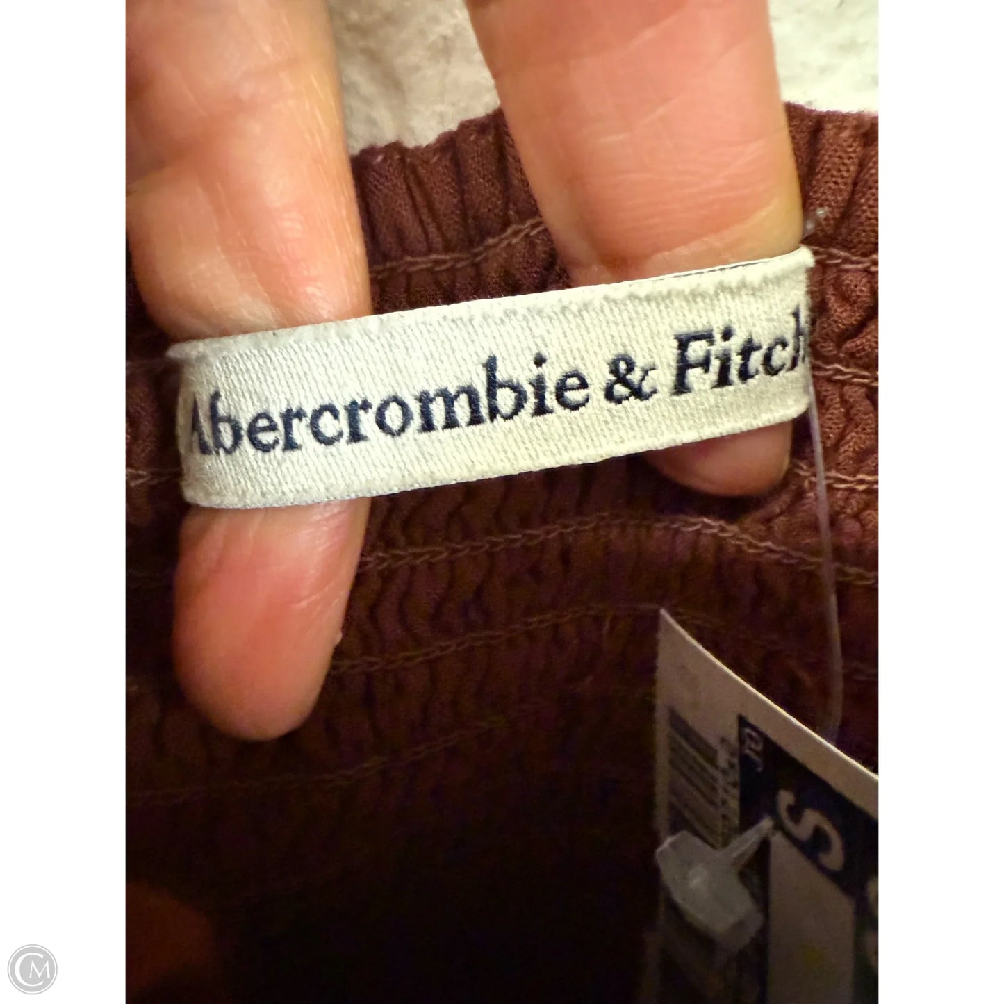 Top Long Sleeve By Abercrombie And Fitch In Brown & White, Size: S