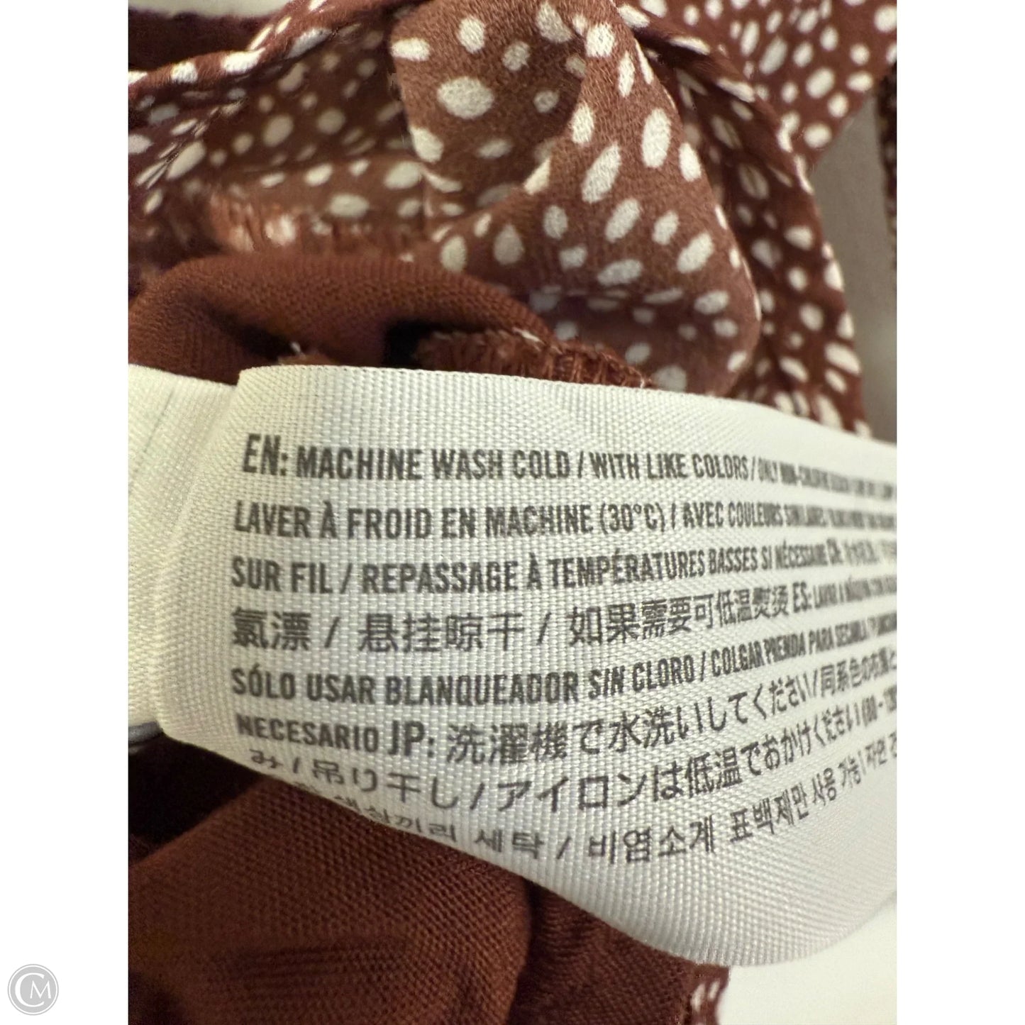 Top Long Sleeve By Abercrombie And Fitch In Brown & White, Size: S