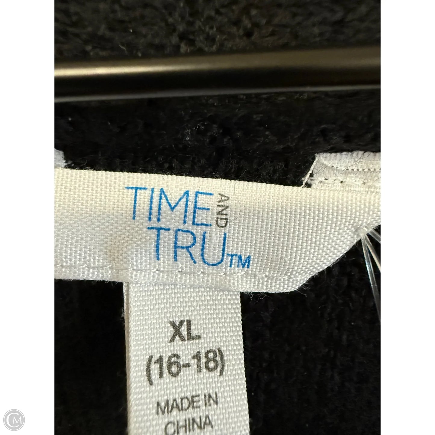 Sweater Cardigan By Time And Tru In Black, Size: Xl