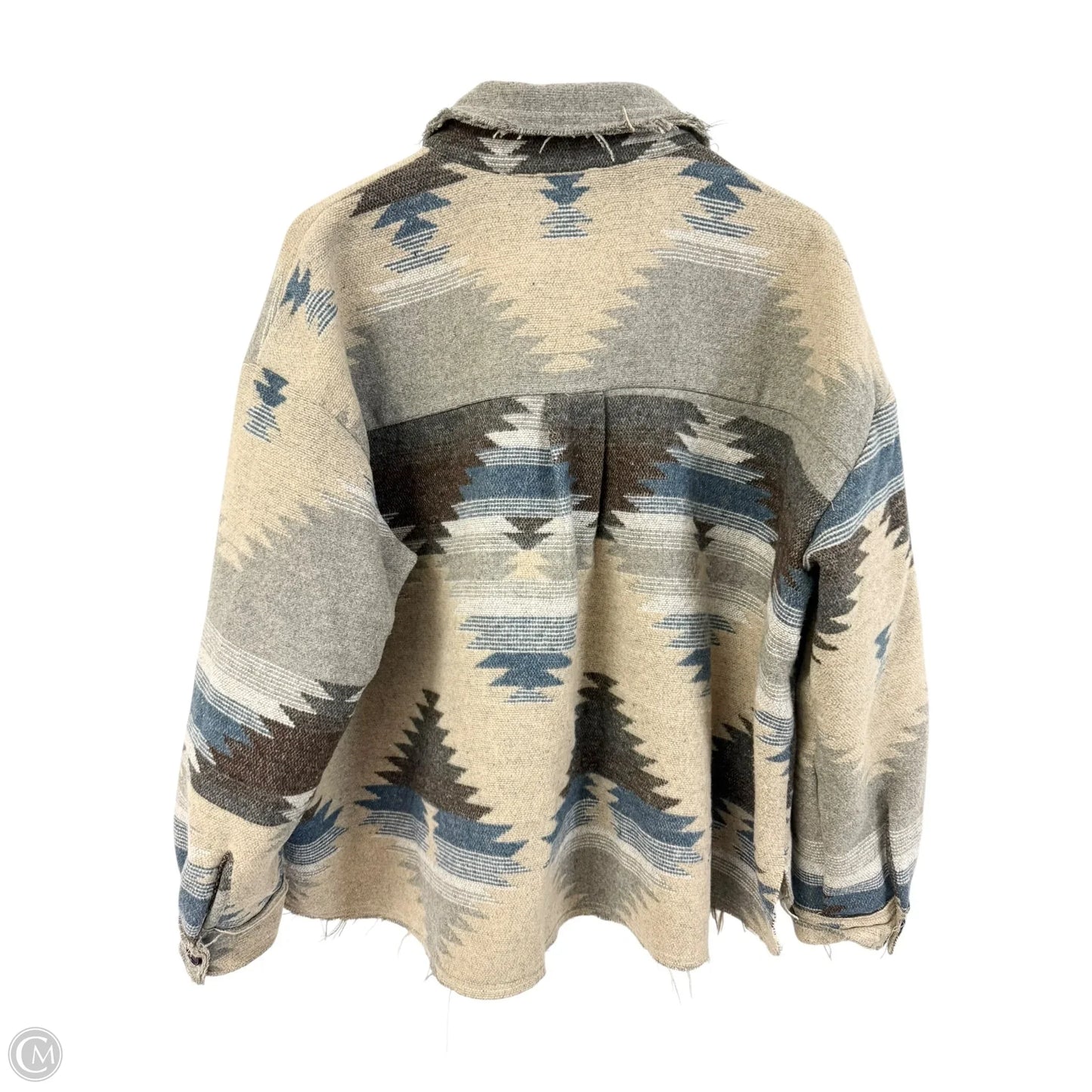 Jacket Shirt By La Miel In Blue & Brown, Size: M