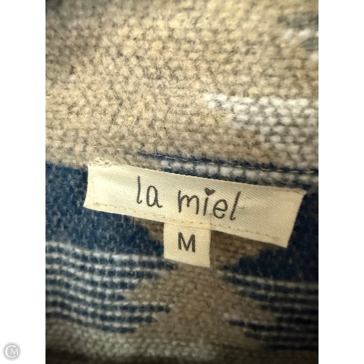 Jacket Shirt By La Miel In Blue & Brown, Size: M