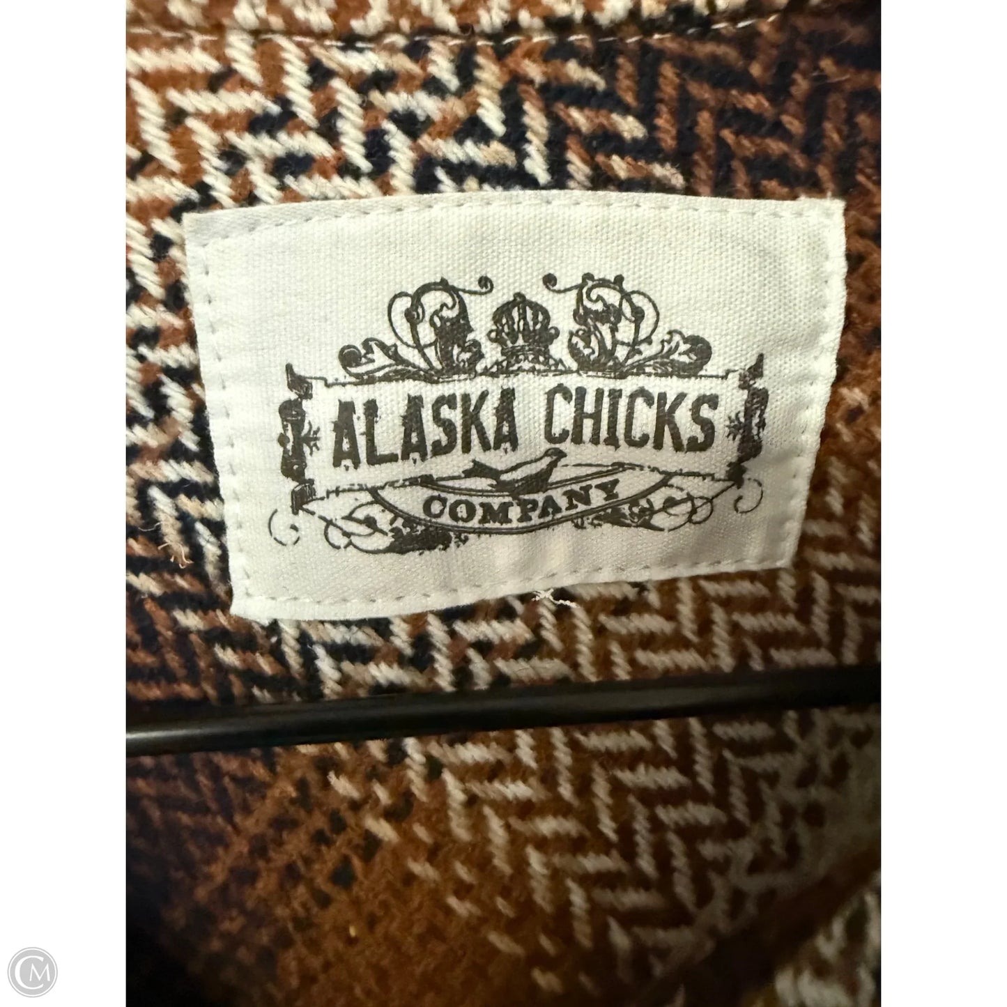 Jacket Shirt By Clothes Mentor In Blue & Brown, Size: Xl
