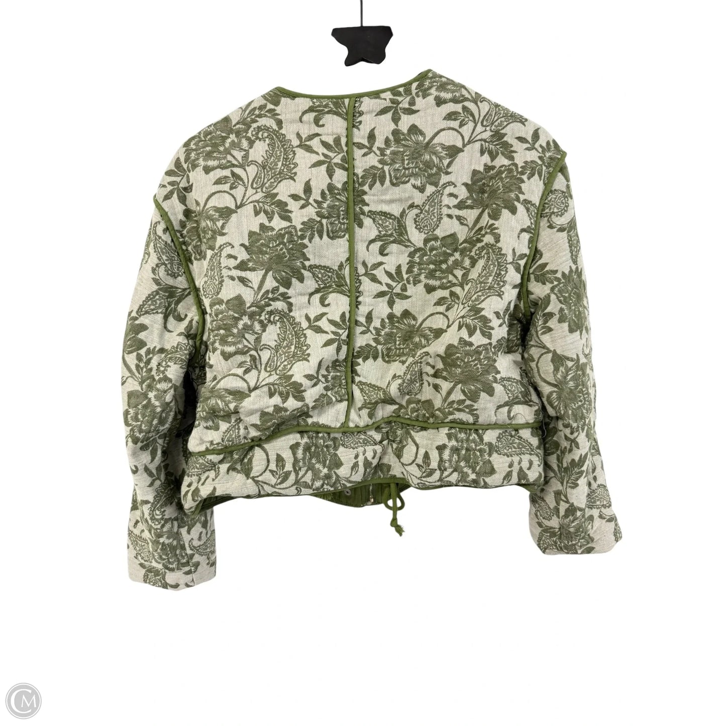 Jacket Puffer & Quilted By Storia In Green & Grey, Size: S