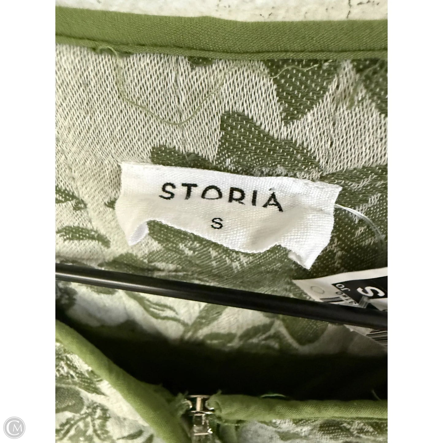 Jacket Puffer & Quilted By Storia In Green & Grey, Size: S