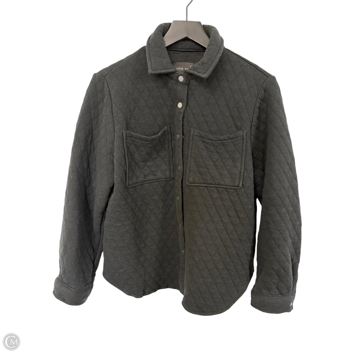 Jacket Shirt By Love Tree In Black, Size: L
